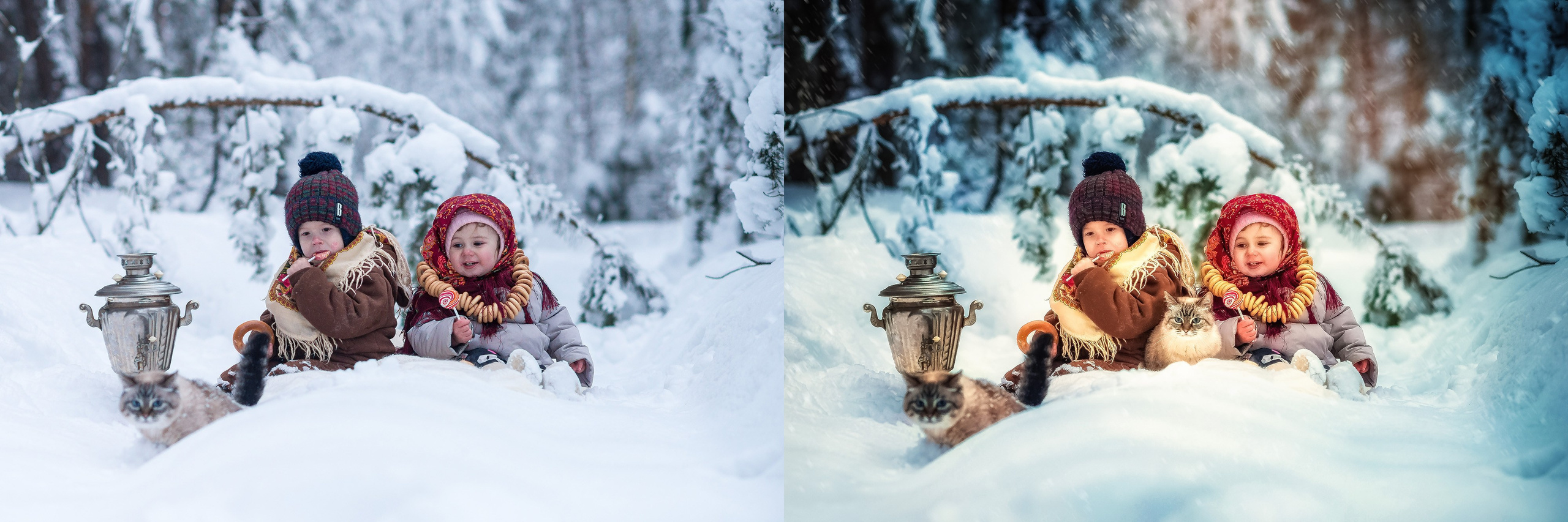 Ретушь фото до и после. Женский фотограф Крещение Венчание Москва Брянск