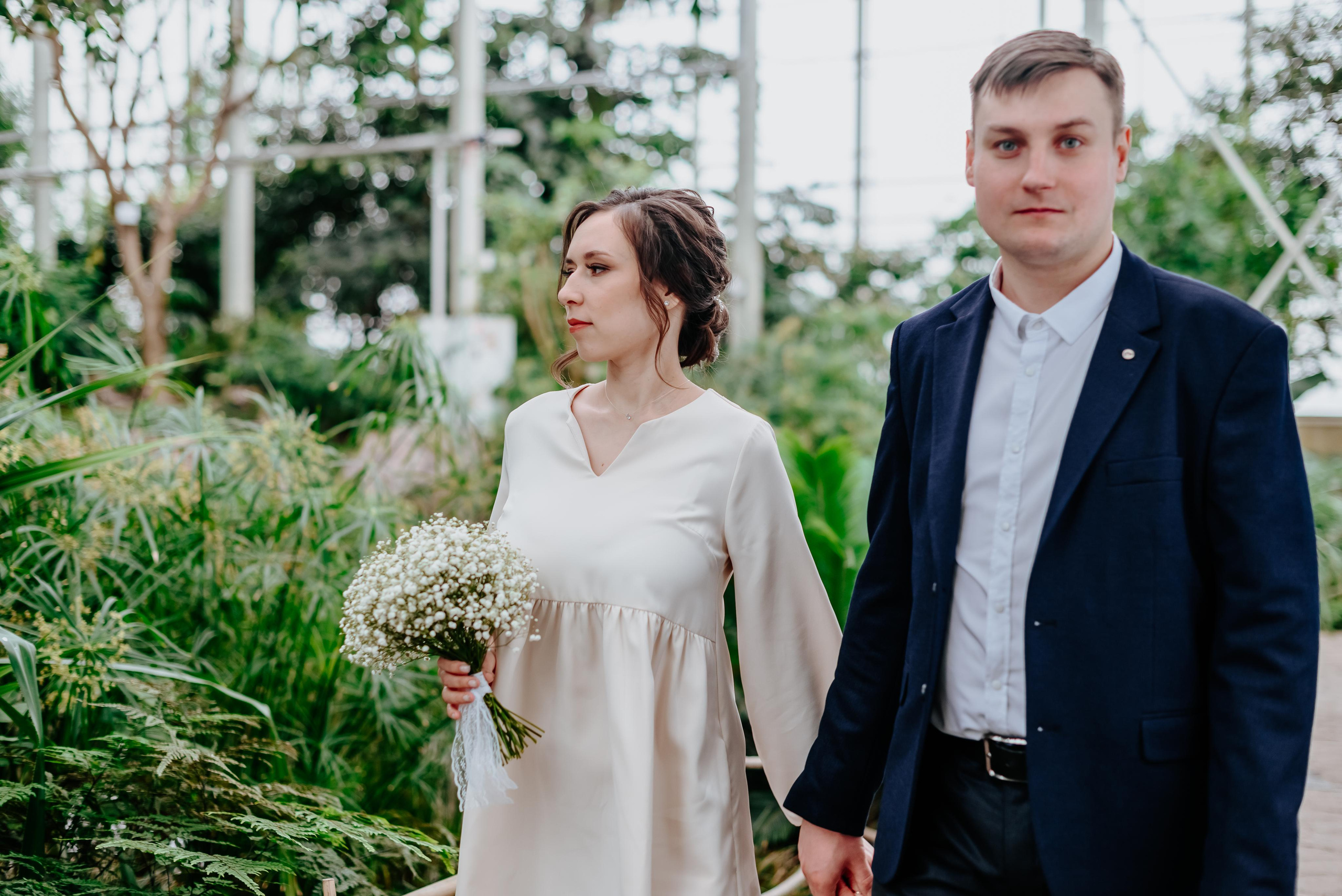 Свадебная фотосъёмка в ботаническом саду Кемерово