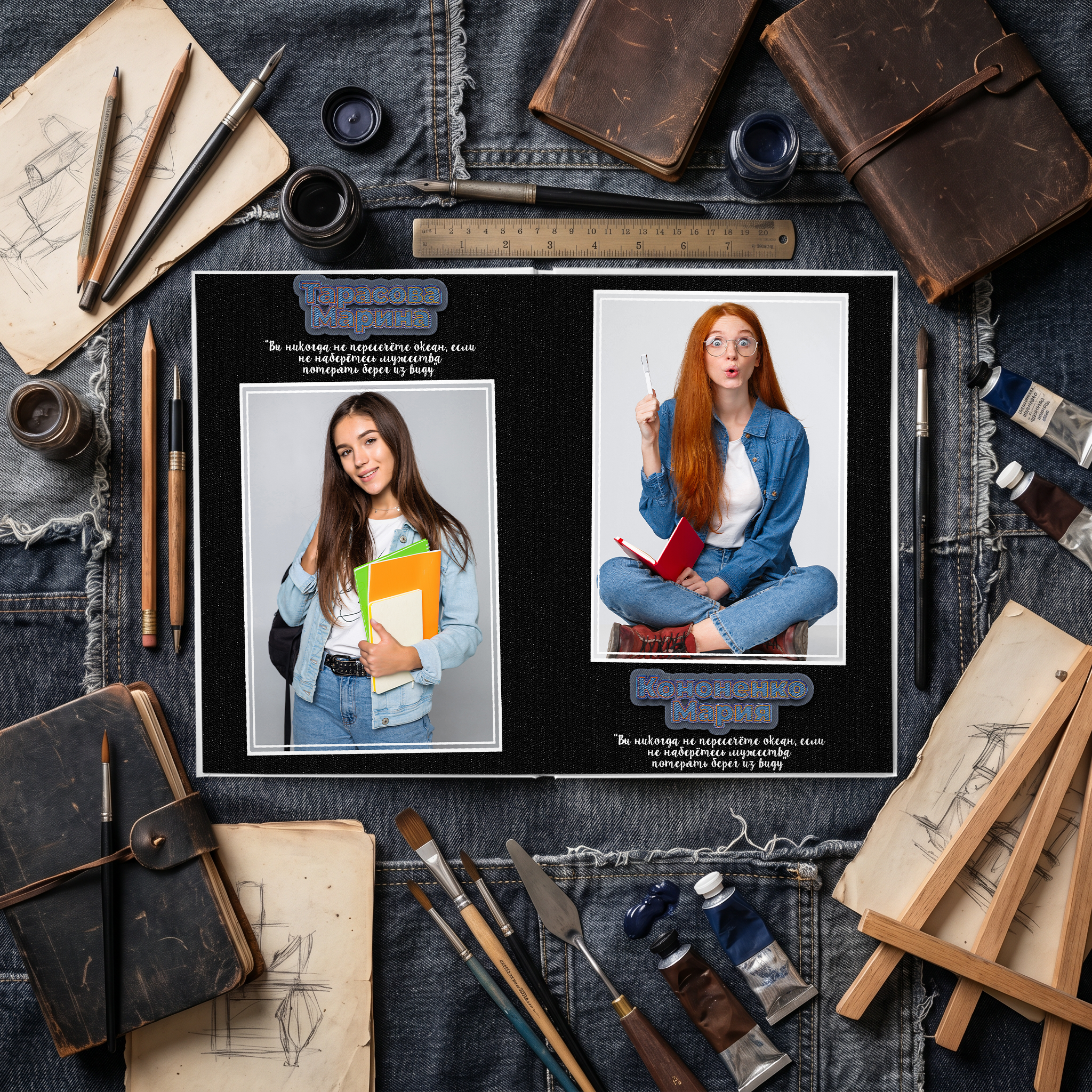 015 Jeans. Дизайны, psd шаблоны школьных и выпускных альбомов и обложек