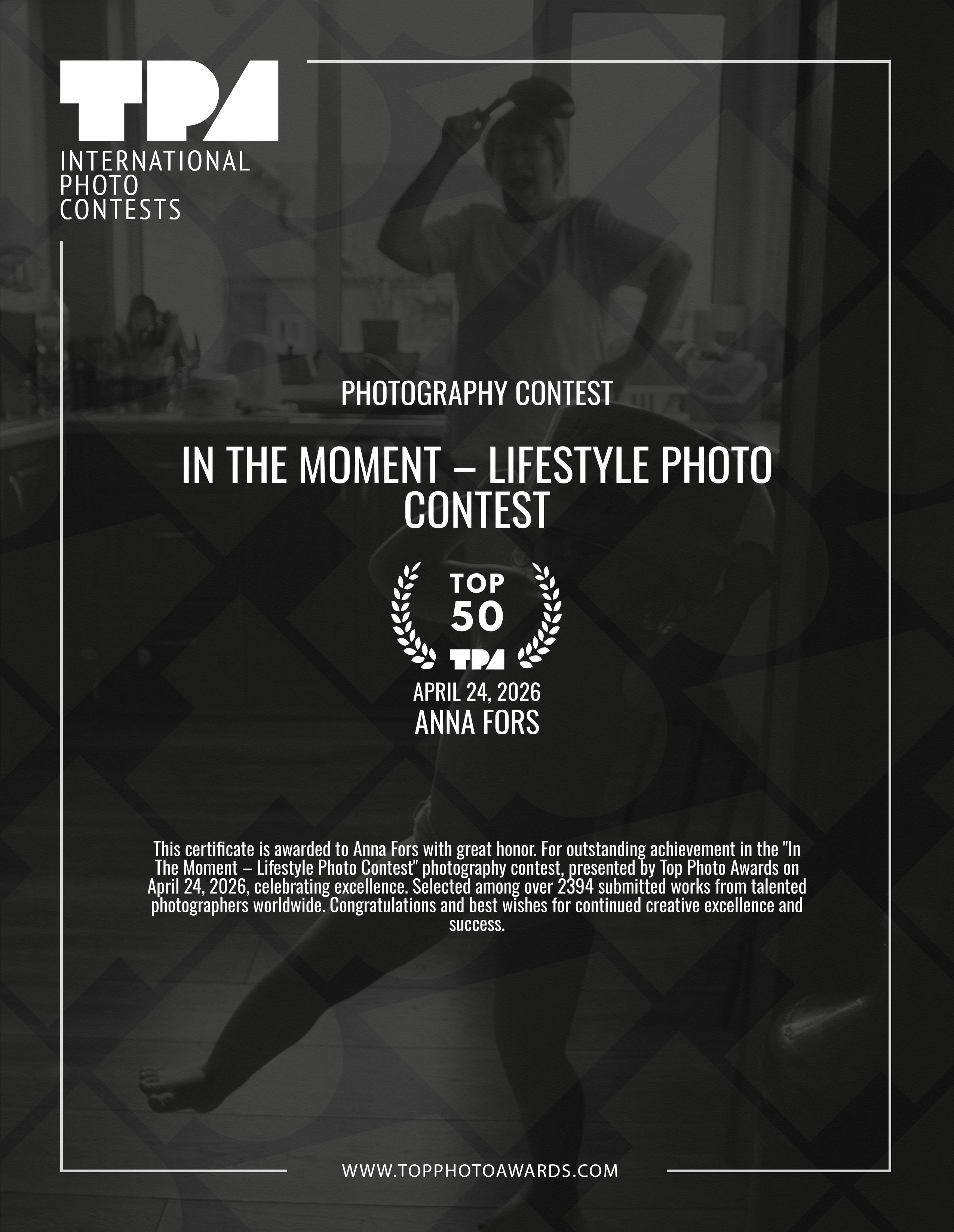 Награды фотохудожника Анны Форс — Победитель BICFP, TopPhotoAwards и финалист Liquida Grant