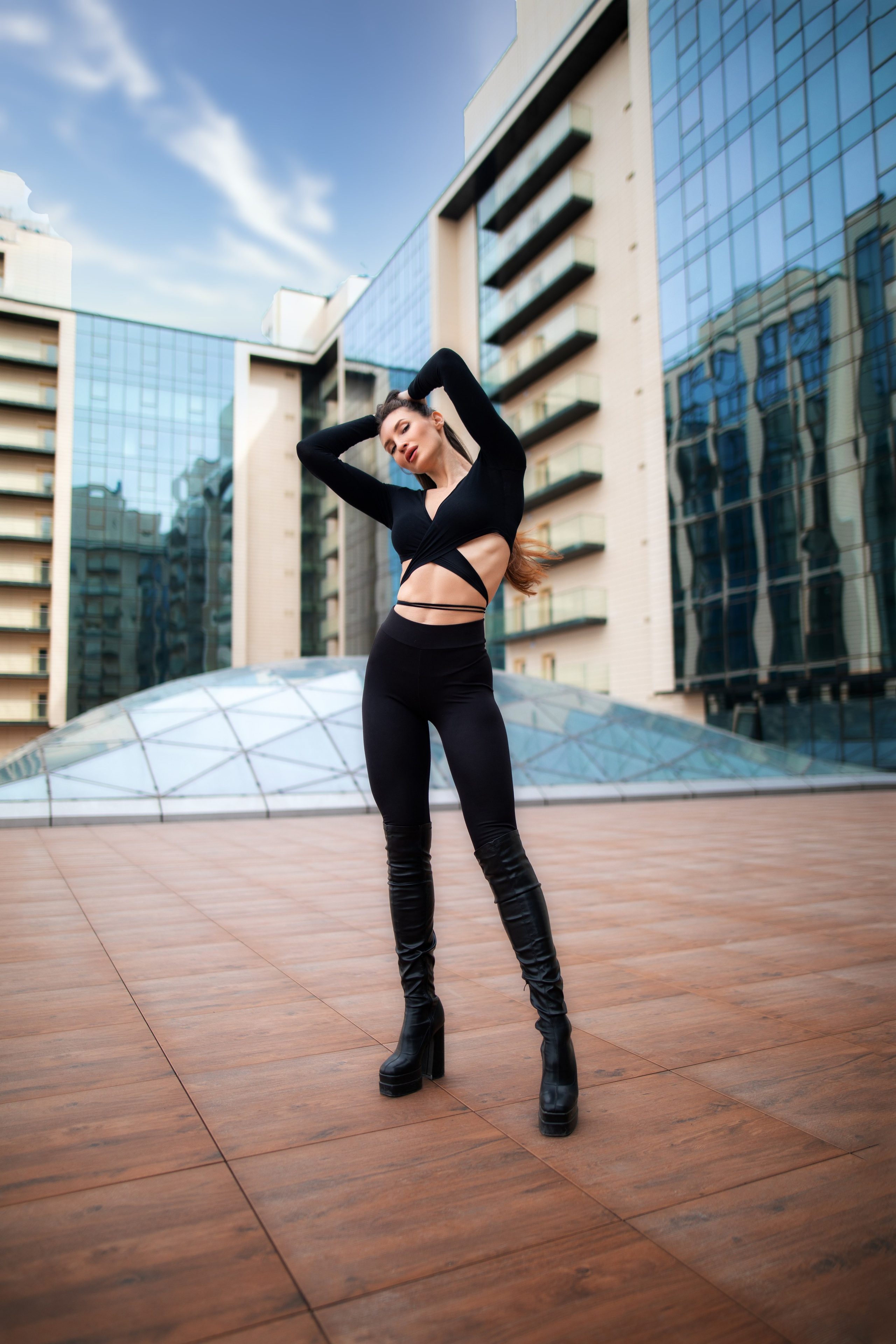 Фотосет с Викторией на крыше бизнес-центра в формате для «себя»