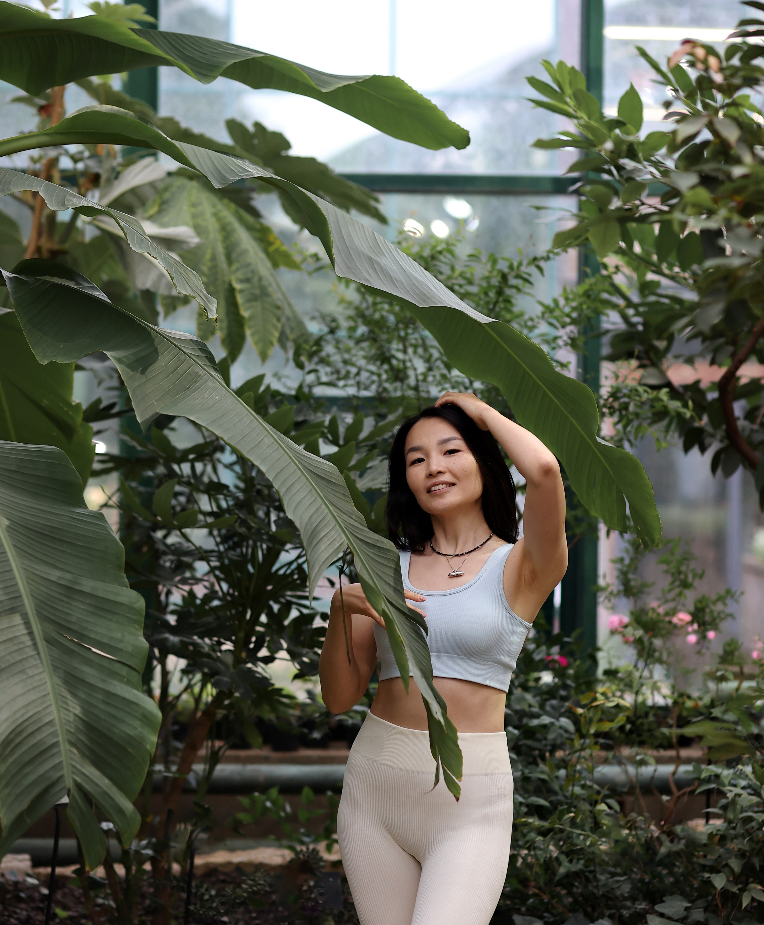 Йога. Гортензии. Тропики в Аптекарском огороде. Портретный фотограф Москва