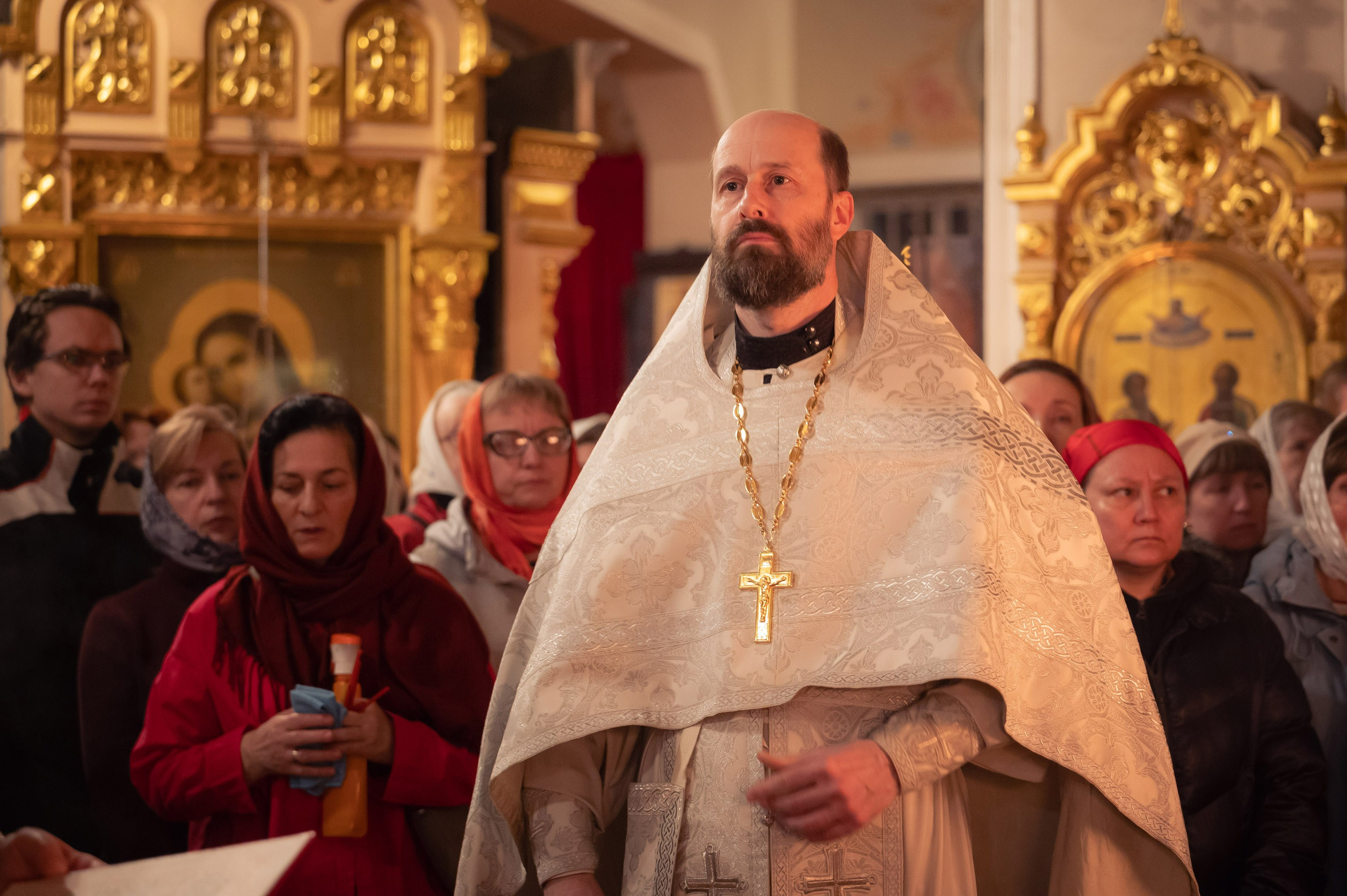 Богородский храм. Пасха. Полунощница, Божественная литургия. Антон и Татьяна Денисенко — В храме