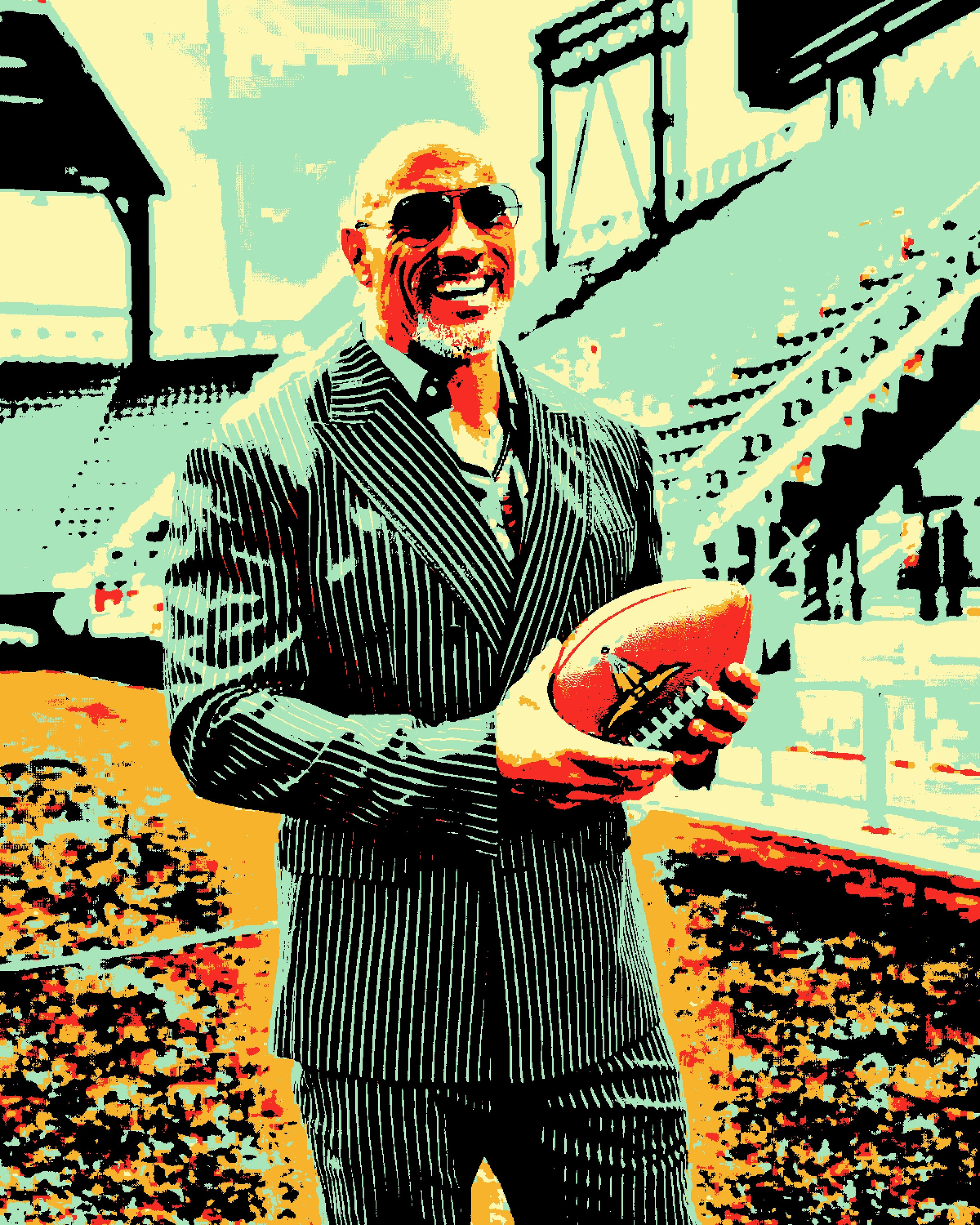 Дуэйн Джонсон (Dwayne Johnson). Визуальный арт пиксельный художник Василь Пиксель