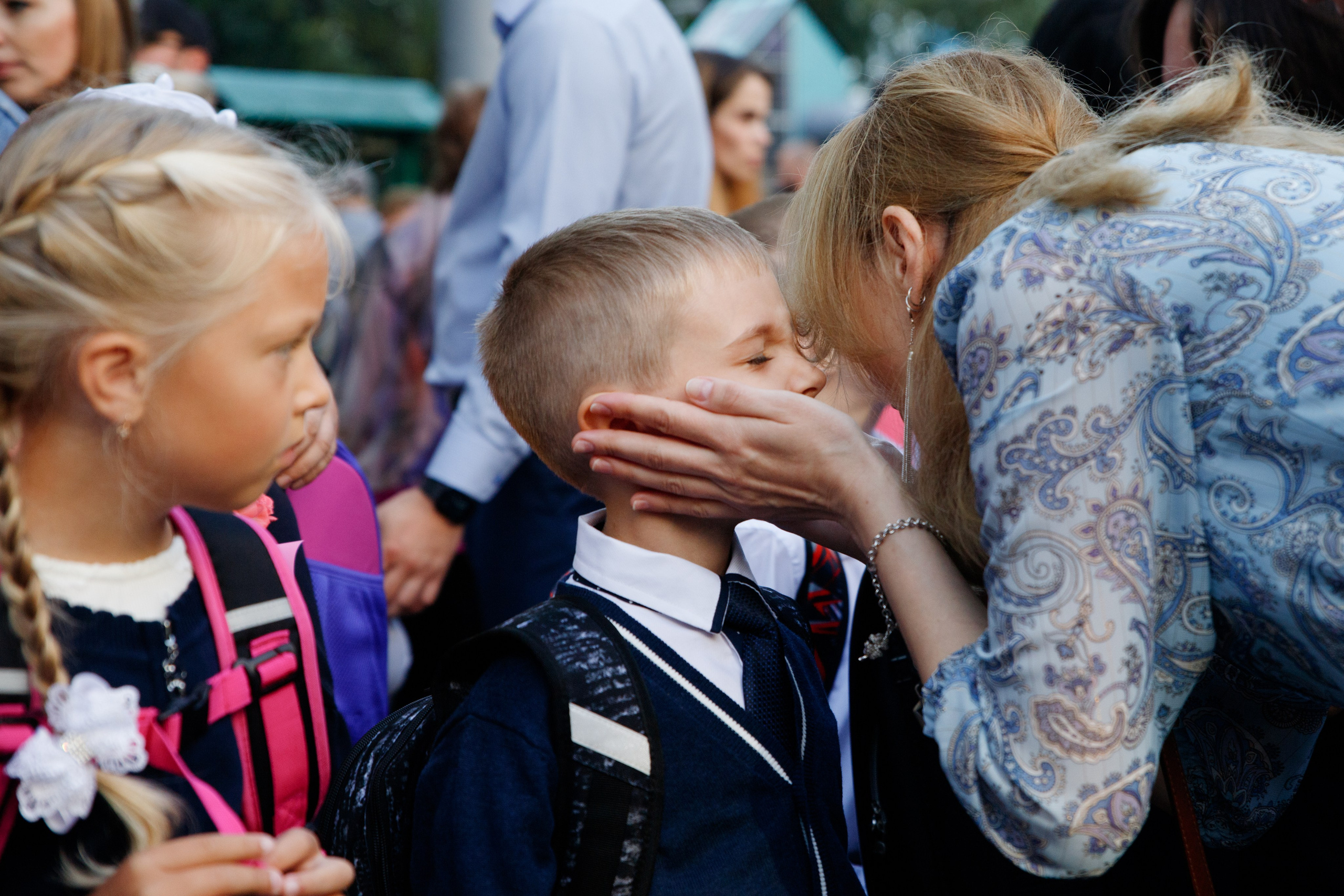 Репортажная съемка первого сентября для первоклассников. Семейный и школьный фотограф в Москве Анна Ткач