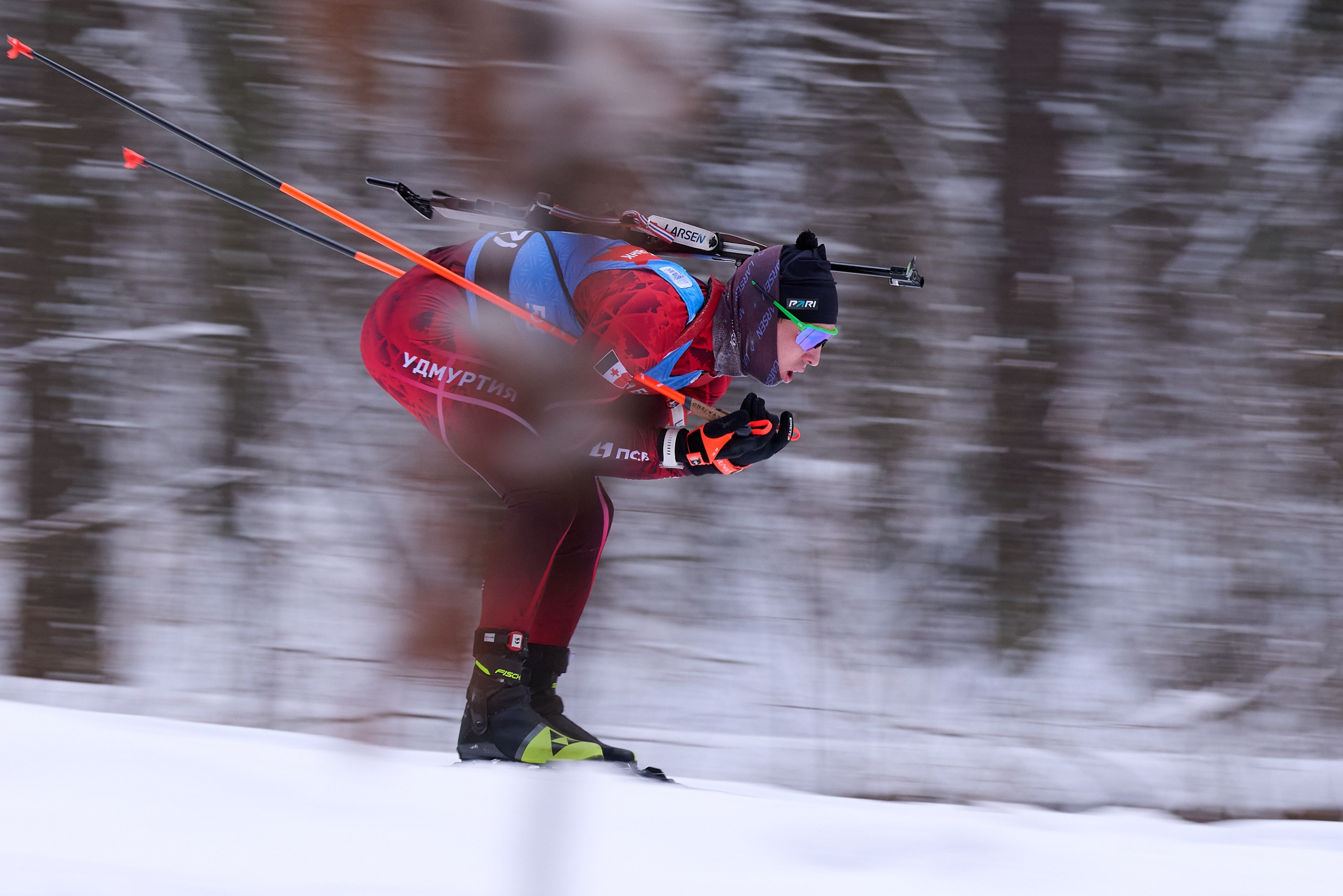 Биатлон. Чемпионат России — 2024/2025, 3-й этап, Ижевск. Спринт. Мужчины. Спортивный репортажный фотограф в Ижевске Сергей Мерзляков