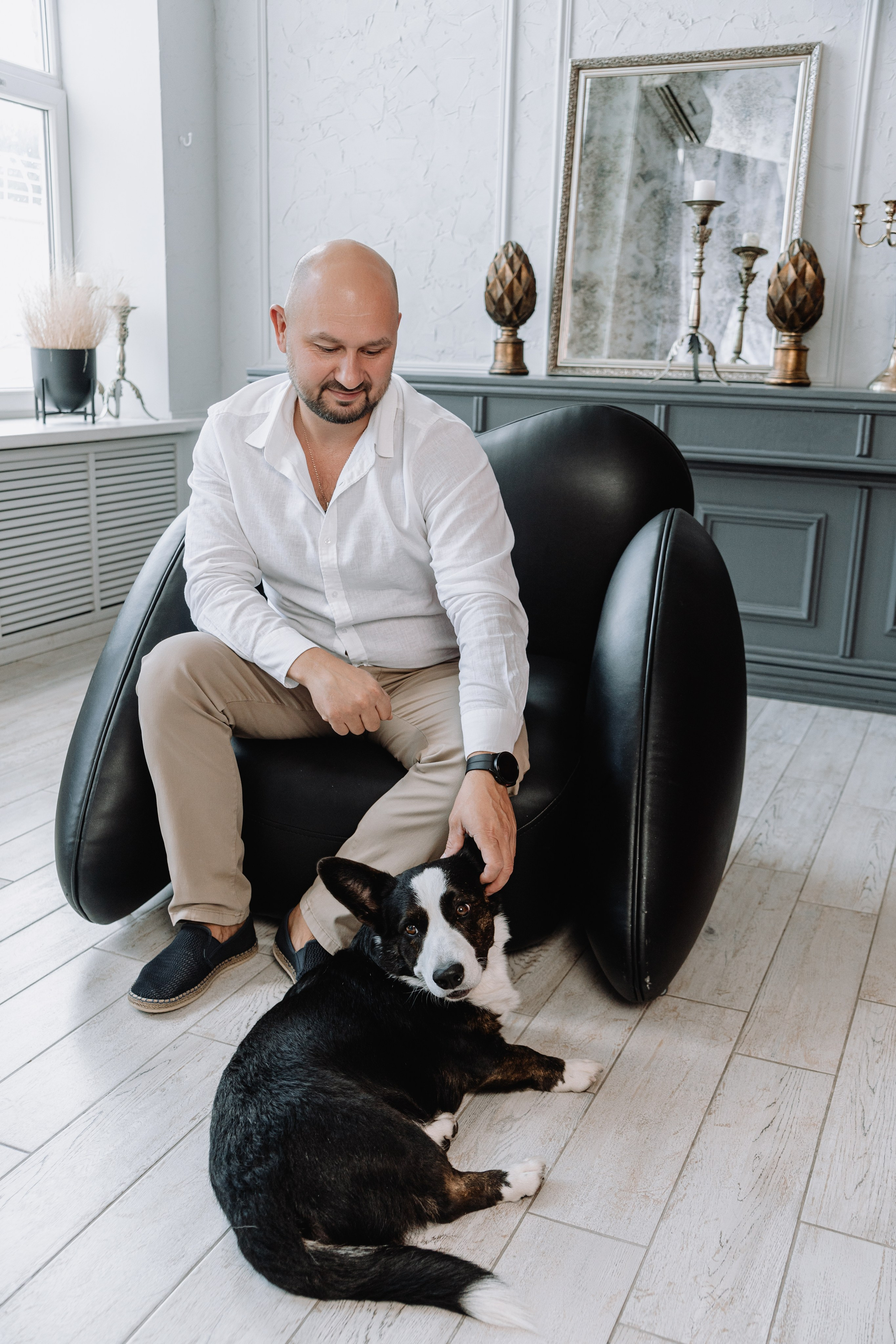 Евгения, Михаил и Дарина и собачка Чарли. Фотограф Воронеж Варвара