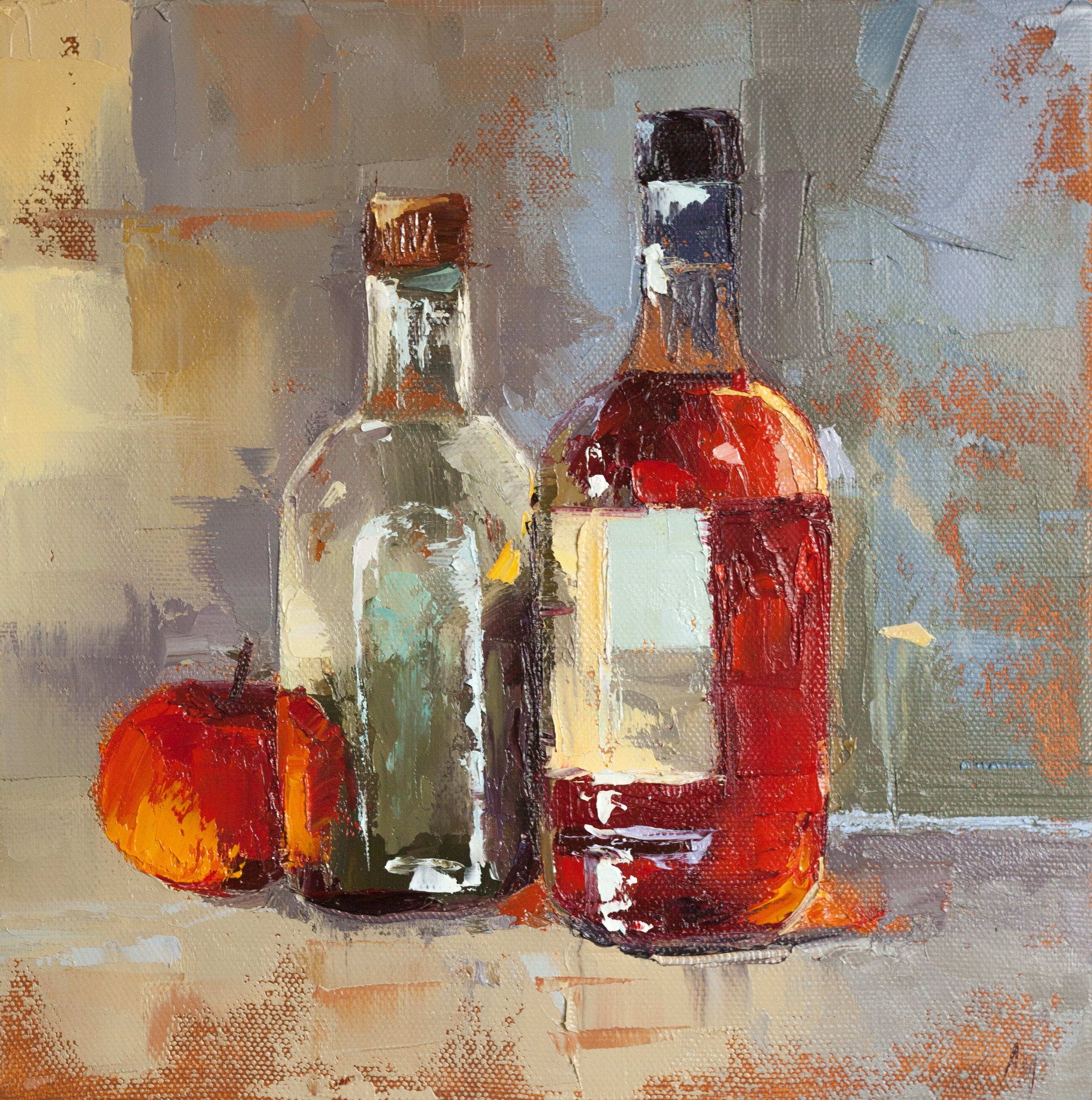 Купить картину маслом в Саратове на кухню коньяк 