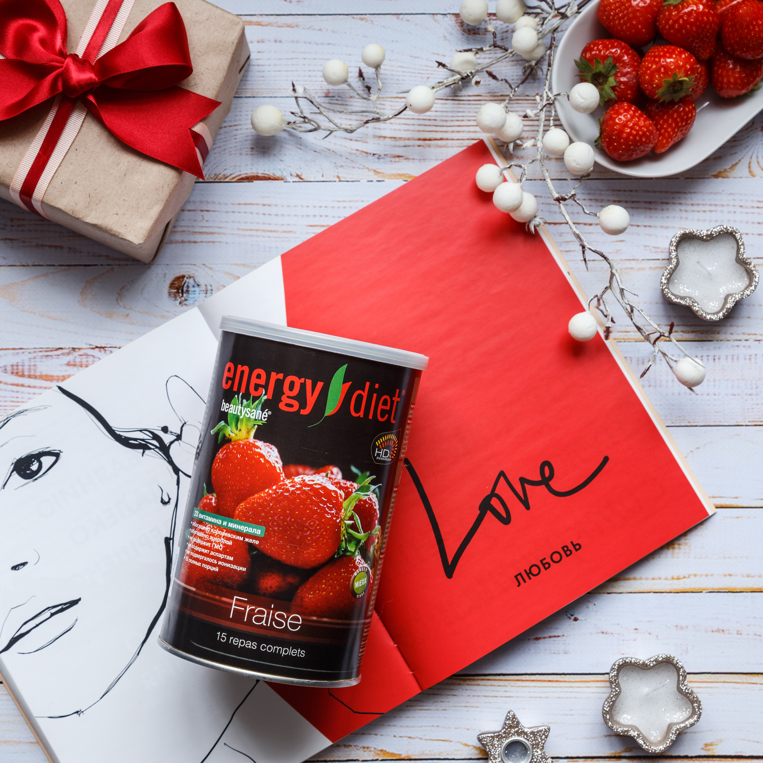 Предметная съемка Energy Diet для контента в Инстаграм 