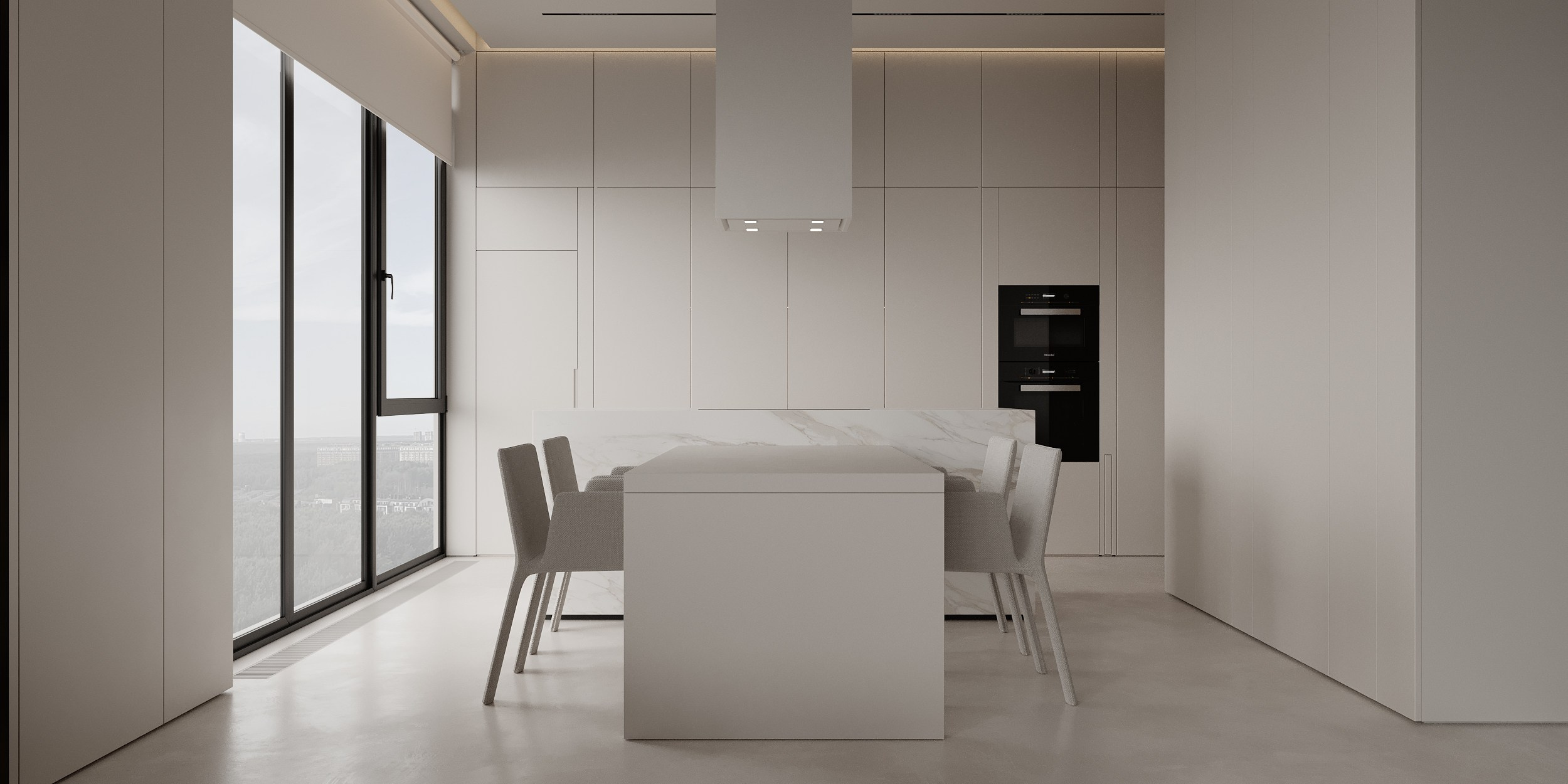 Монохромный интерьер просторной квартиры в Москве. Дизайн интерьера Санкт-Петербург | Москва | Калининград