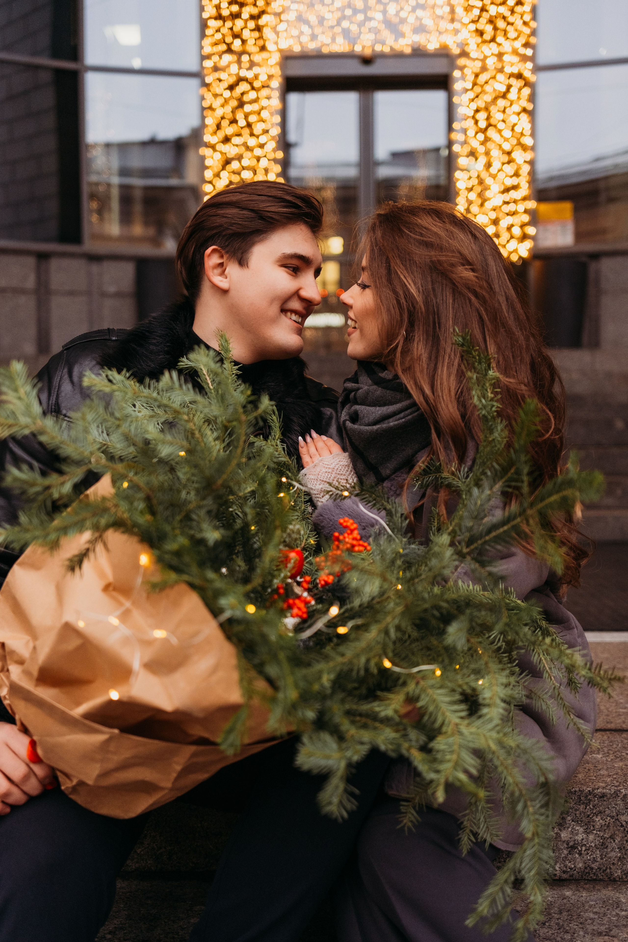 Аня и Даня: новогодняя прогулка. Семейный и детский фотограф в Санкт-Петербурге