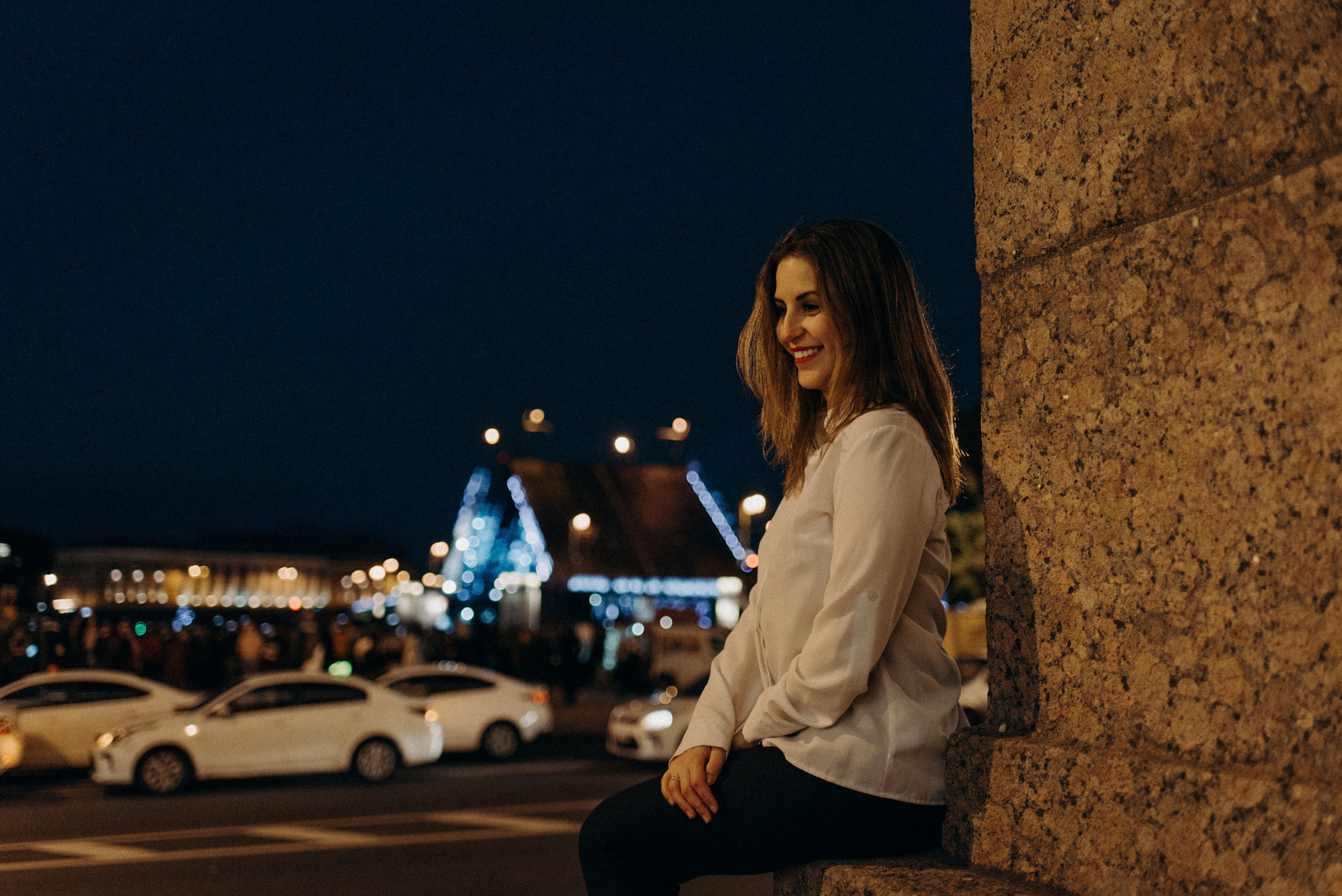 ночная лавстори в центре Питера, фотосессия ночью