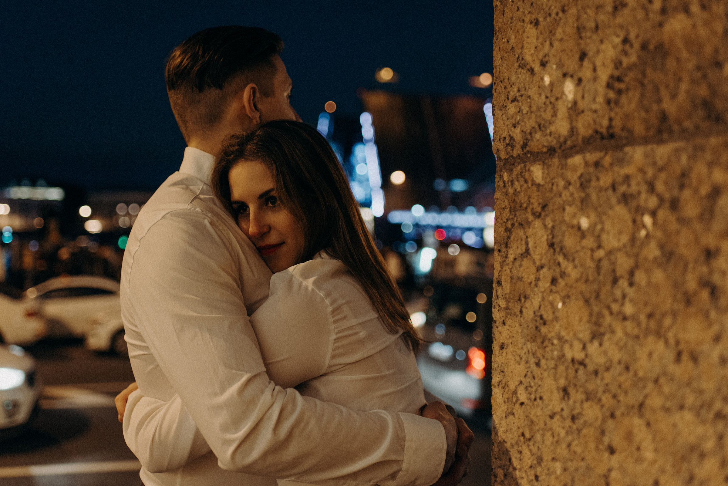 ночная лавстори в центре Питера, фотосессия ночью