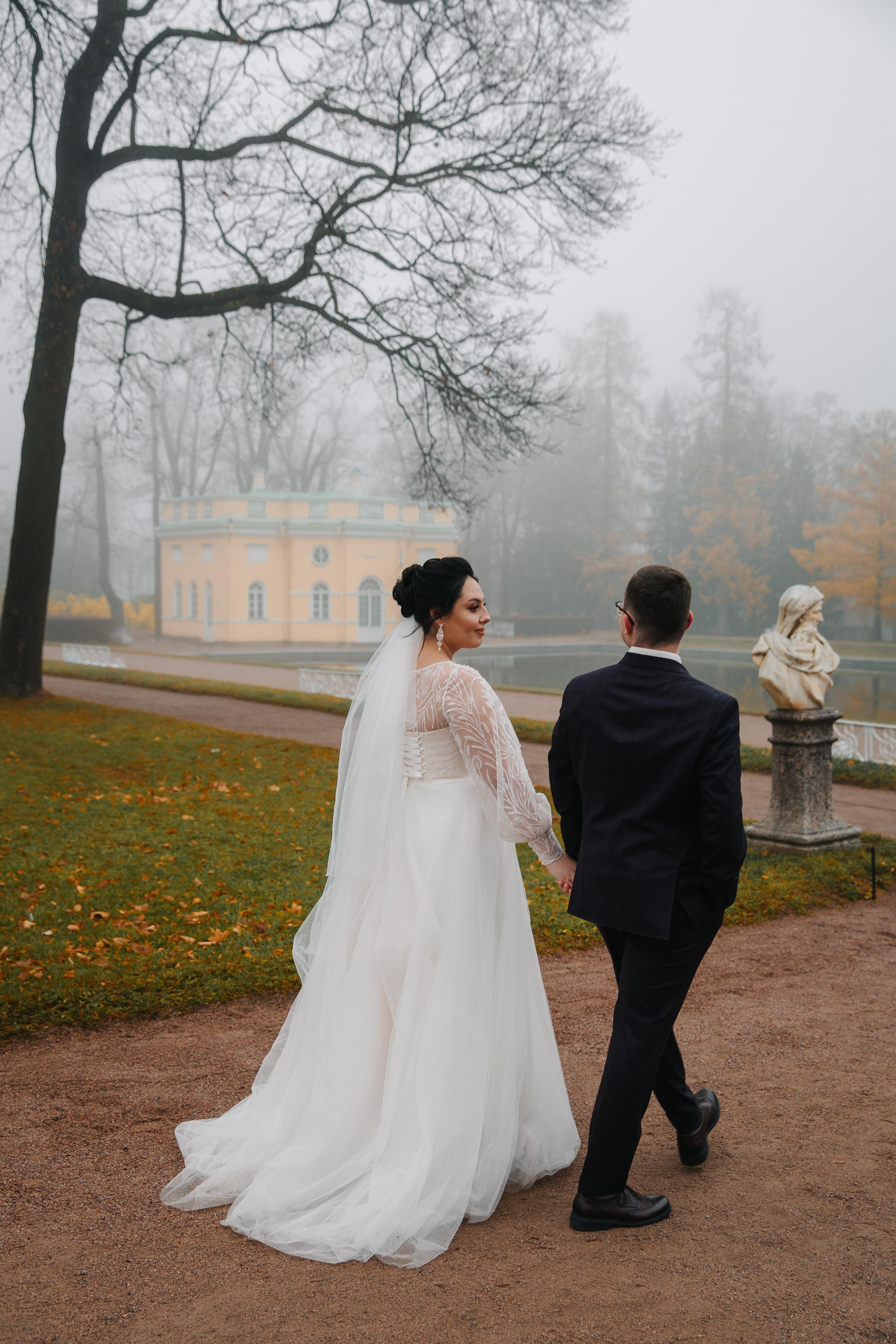 ДВОРЕЦ № 3 Пушкин| Октябрь, Екатерининский парк. Свадебный фотограф в Санкт-Петербурге Полина Корзухина