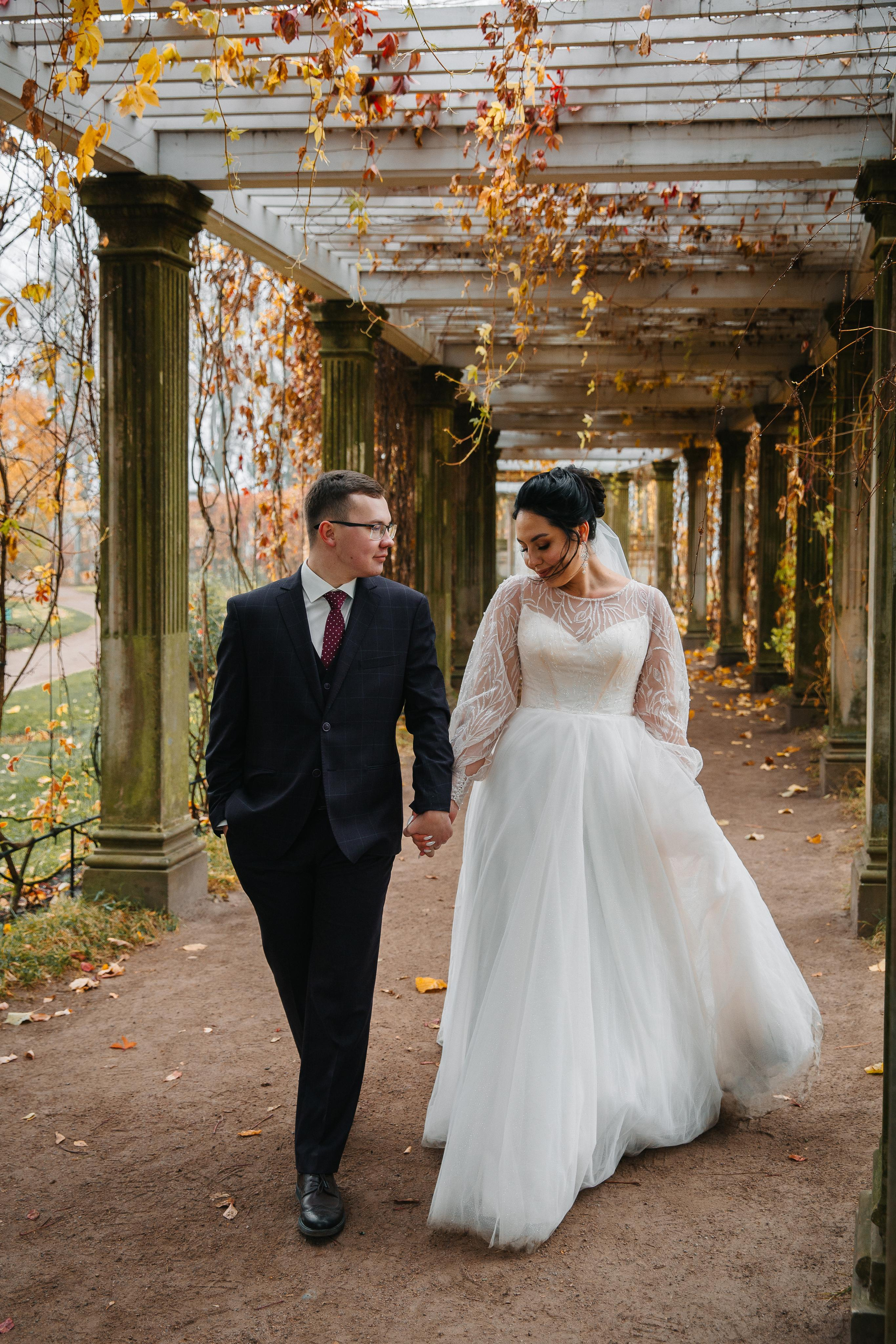 ДВОРЕЦ № 3 Пушкин| Октябрь, Екатерининский парк. Свадебный фотограф в Санкт-Петербурге Полина Корзухина