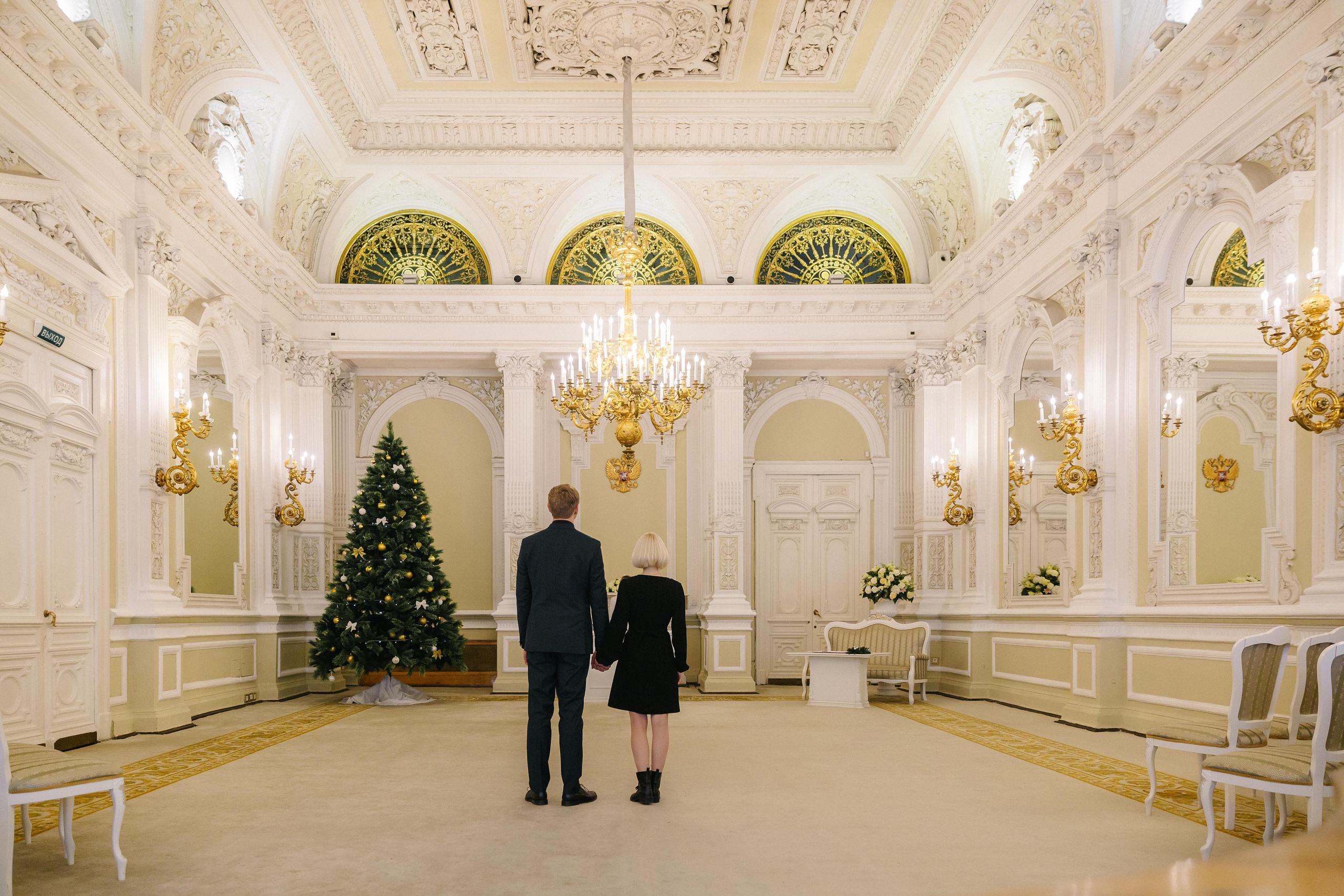 ДЕКАБРЬ | Дворец № 1 регистрация вдвоём. Свадебный фотограф в Санкт-Петербурге Полина Корзухина