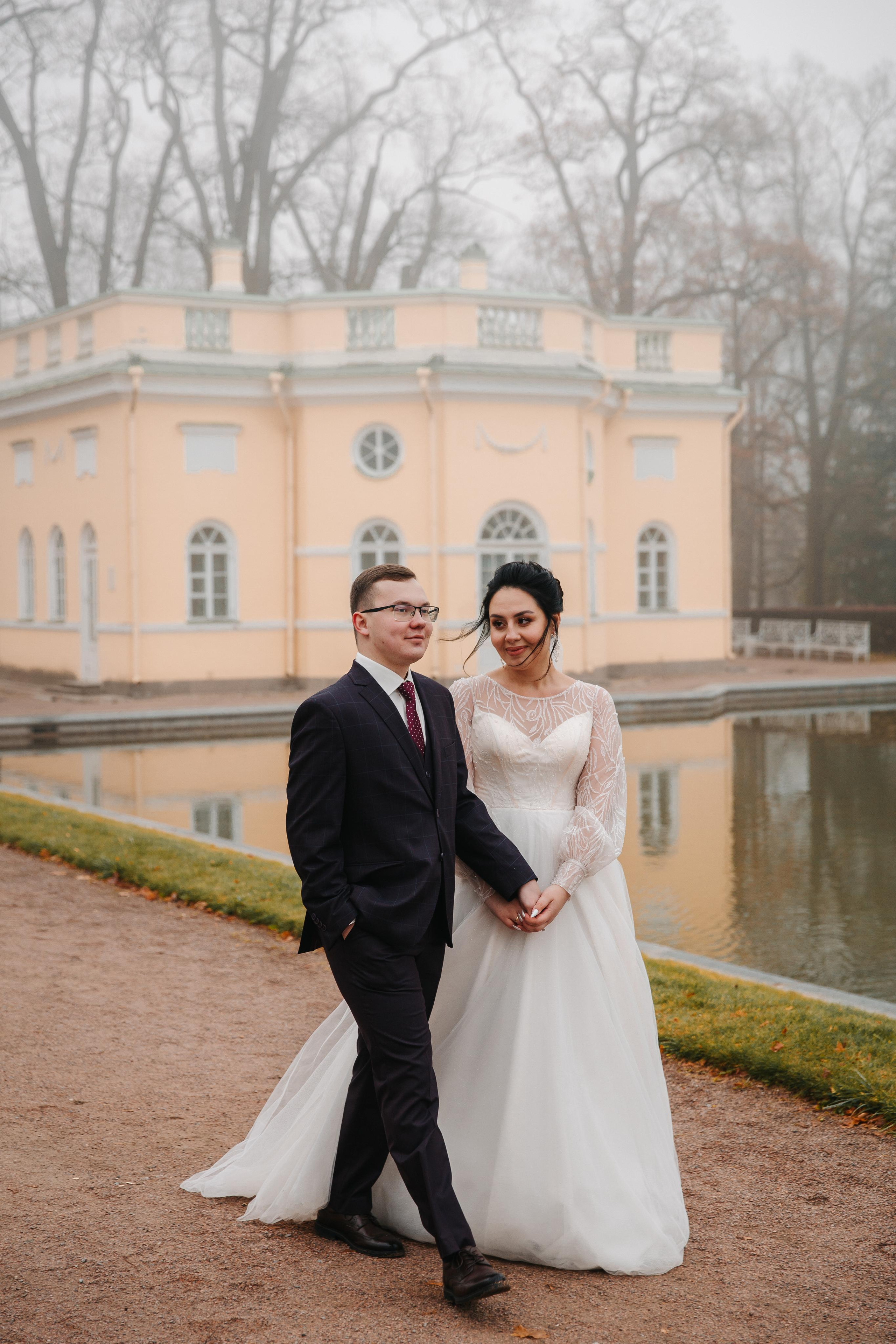 ДВОРЕЦ № 3 Пушкин| Октябрь, Екатерининский парк. Свадебный фотограф в Санкт-Петербурге Полина Корзухина