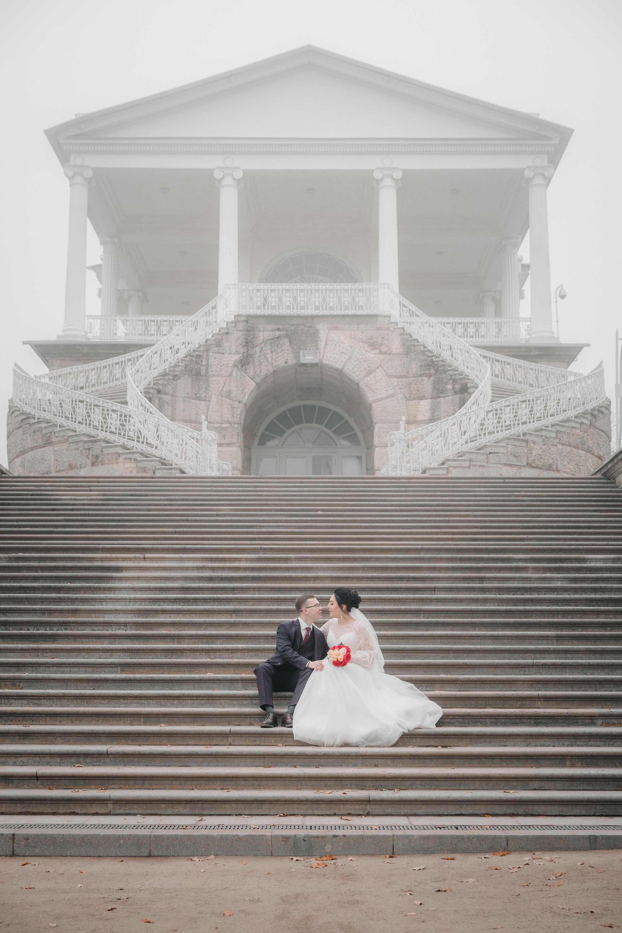 ДВОРЕЦ № 3 Пушкин| Октябрь, Екатерининский парк. Свадебный фотограф в Санкт-Петербурге Полина Корзухина