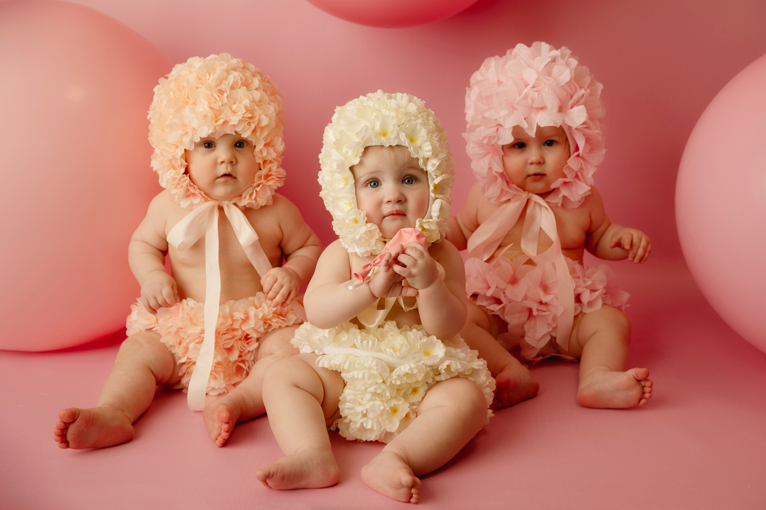 Съемка годовасиков в цветочных костюмах. Фотограф новорожденных, детский фотограф  Москва.Семейная съемка Москва. Семенова Анна