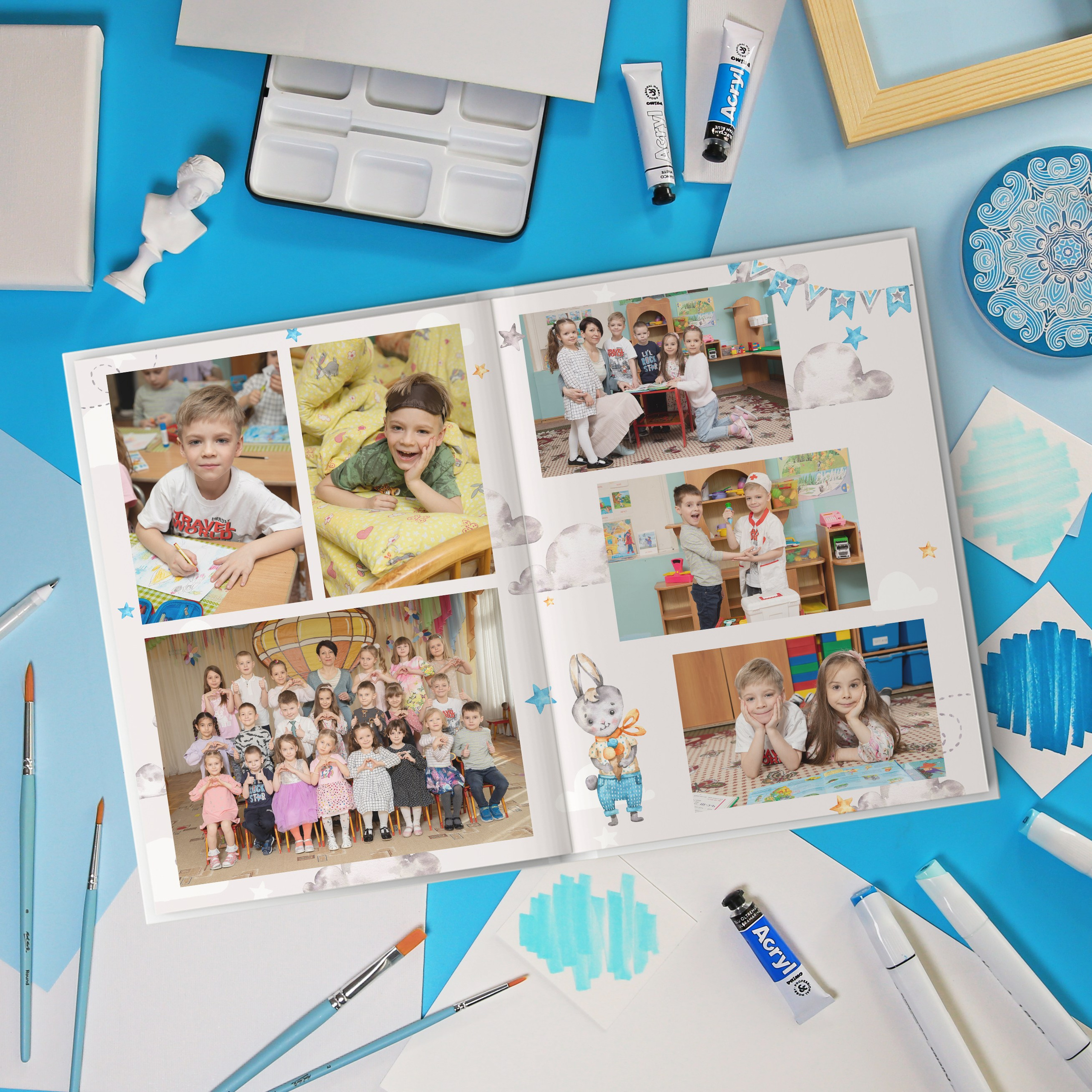 Наполнение и цены на альбомы по ссылке https://school-pages.ru/detskiy-sad-1#section-10687404