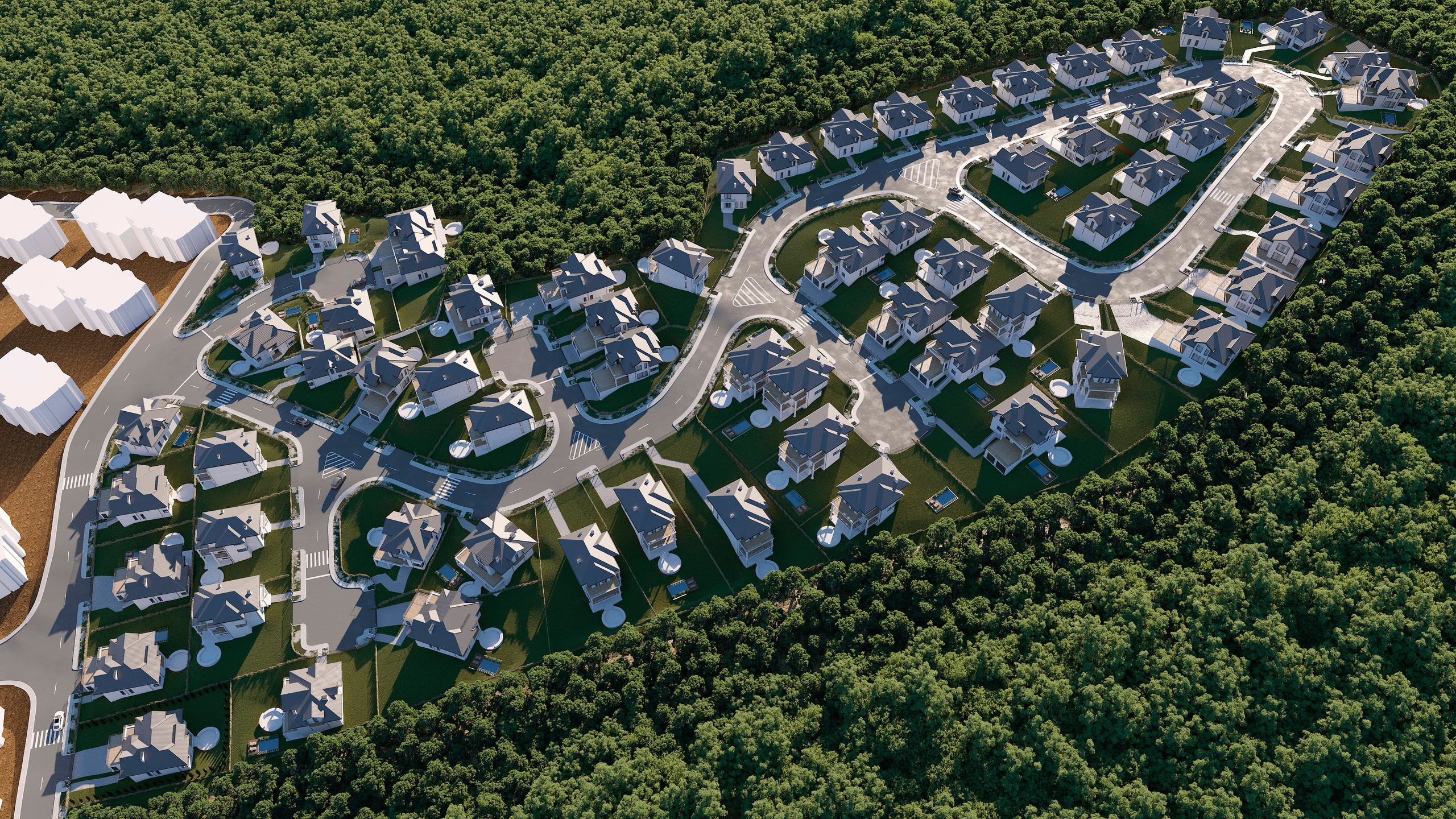 “Valley of Roses” Cottage Community — 3D Visualization. 3D INTERIOR AND ARCHITECTURE VISUALIZATION