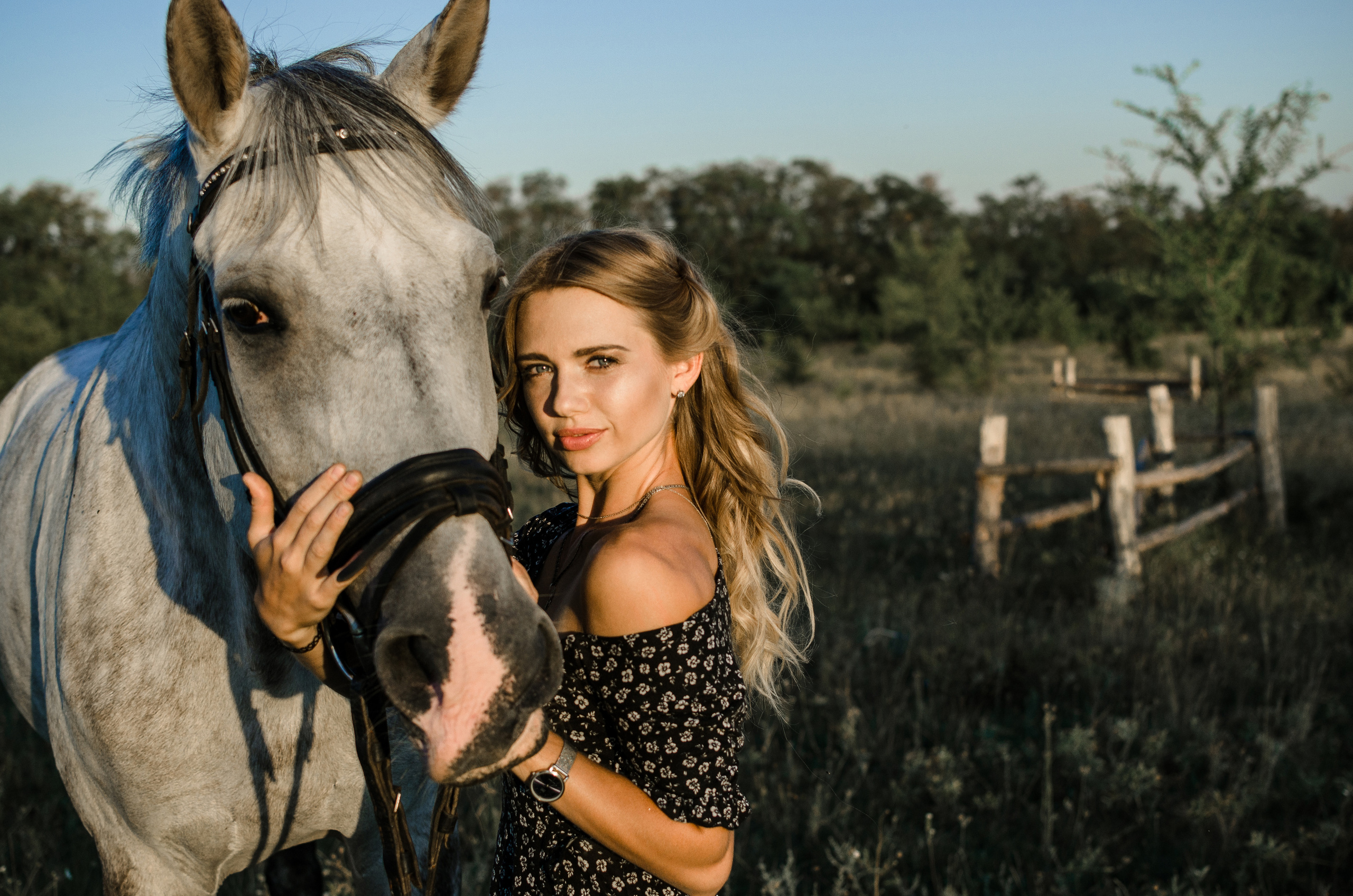 Оля с конем в поле. Фотограф в Каменске-Шахтинском Ольга Сагал