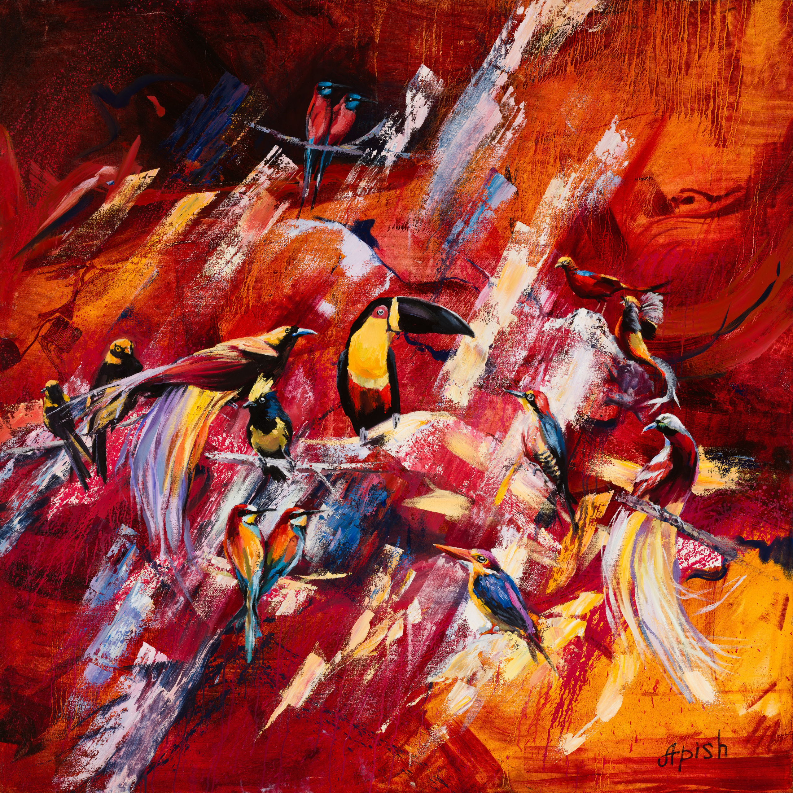 «Совет» - художник Алексей Апиш (холст, масло, 150x150 см, 2022)