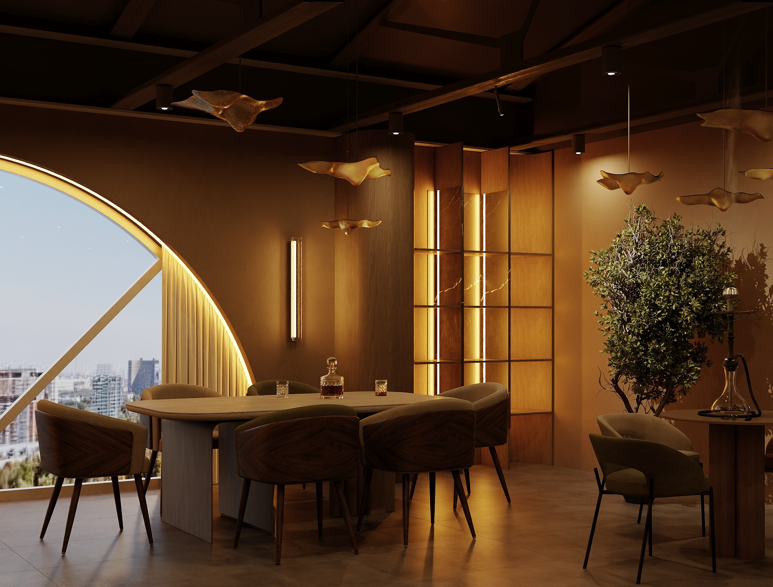 Кальянная Oazis Lounge. Студия дизайна интерьера в Москве T.Art Design