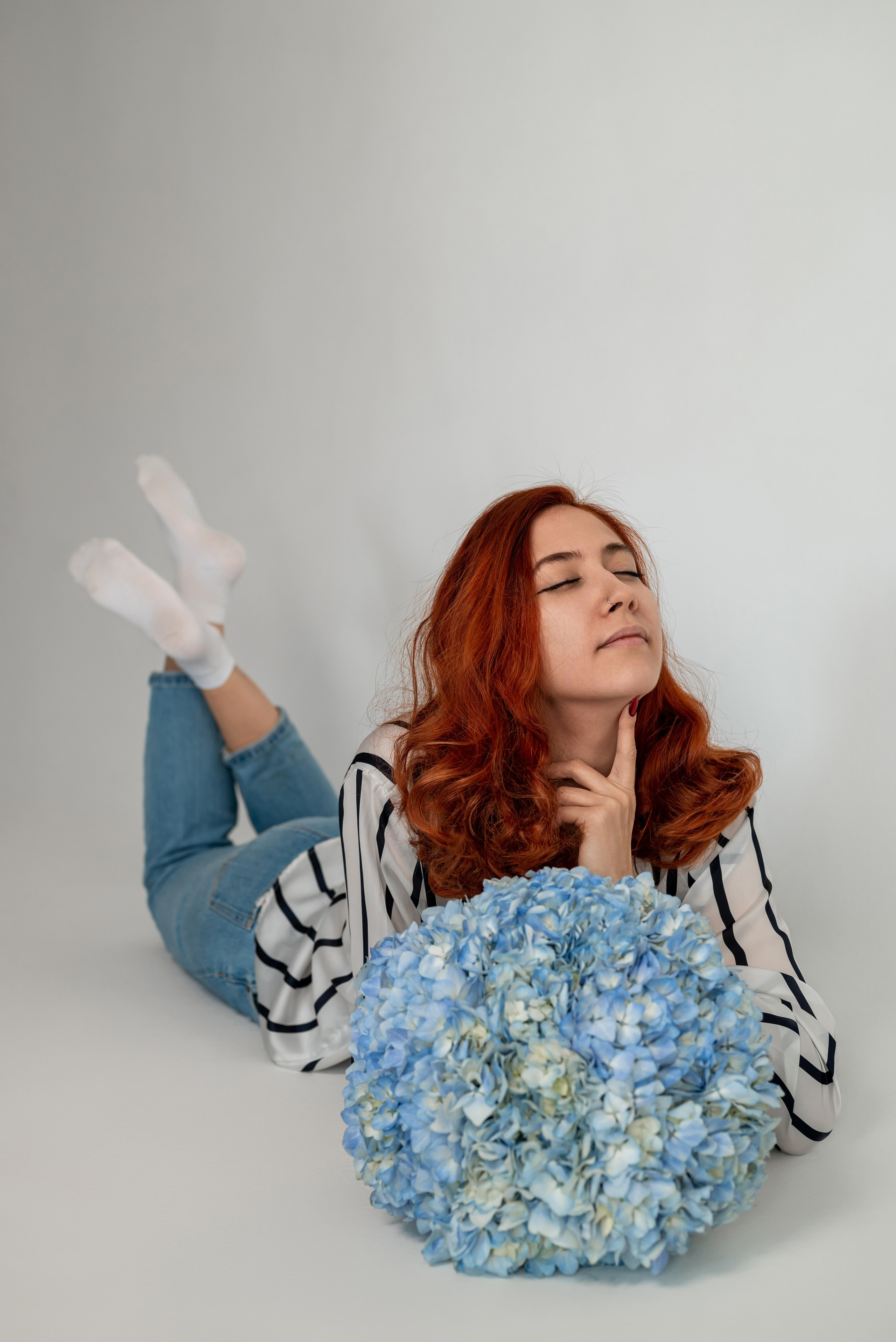 Фотопроект с голубыми гортензиями. Фотограф в городе Салават