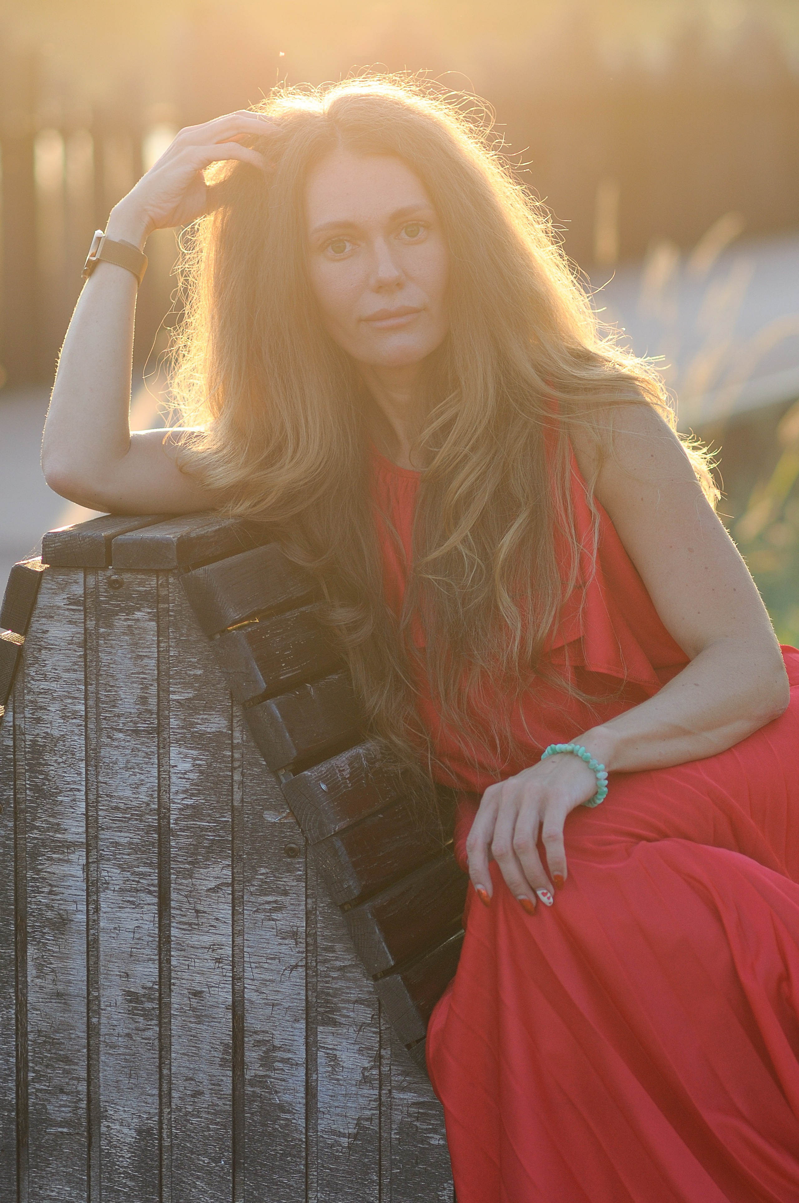 Портретная фотосессия на природе на закате