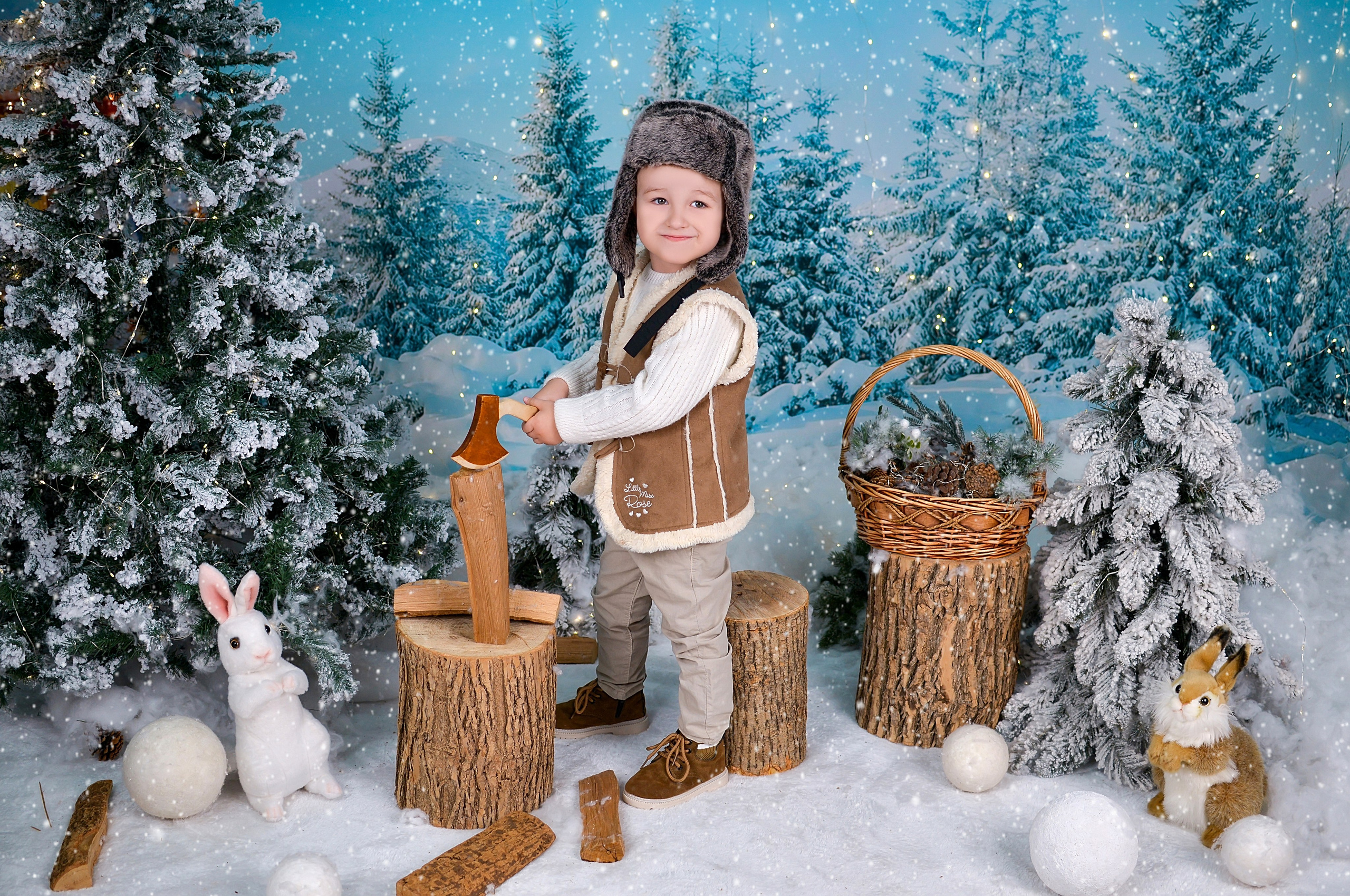 Новогодняя семейная фотосессия в Краснодаре 2023-2024. Фотограф новорожденных Краснодар Малышенко Надежда
