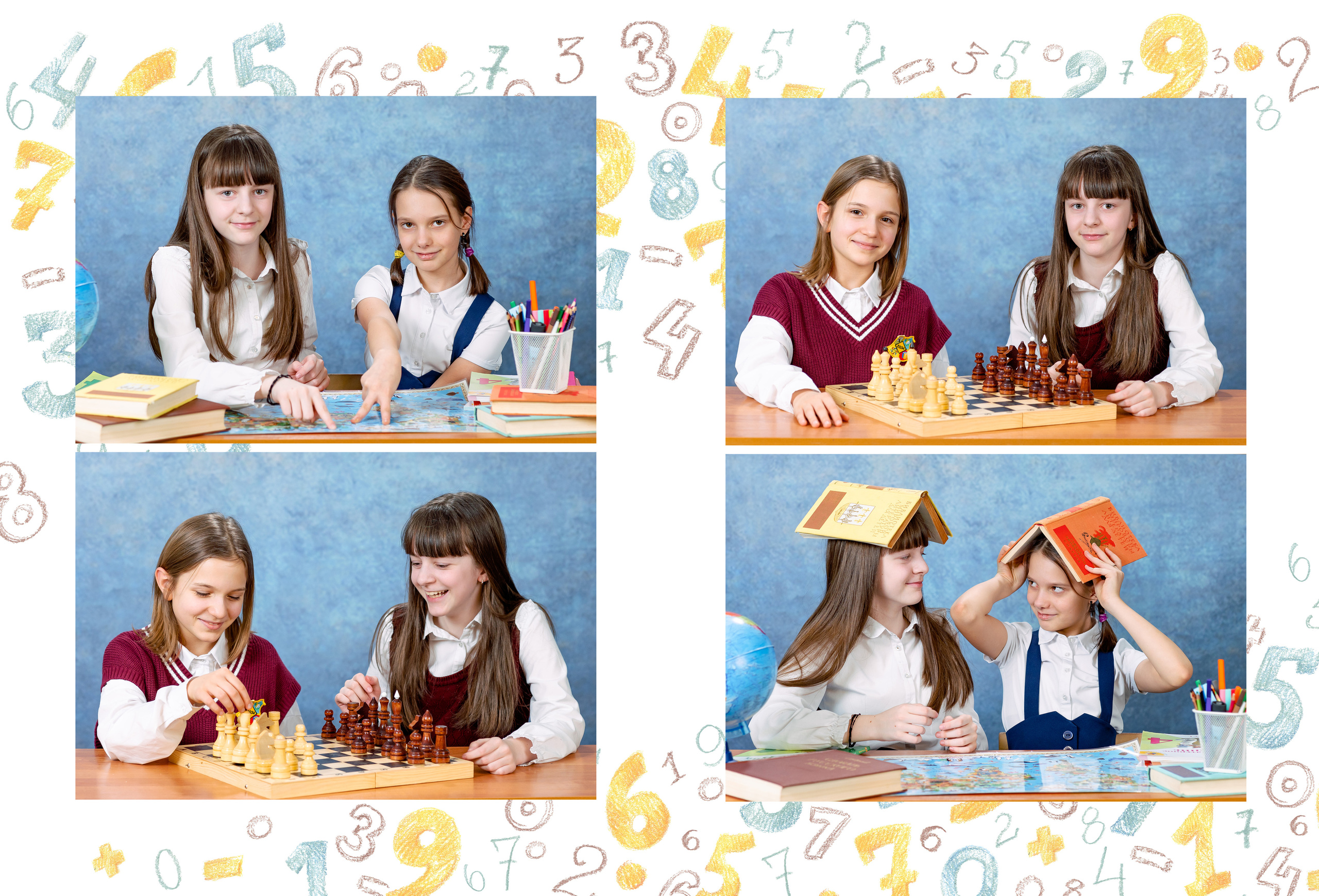 ЦИФРЫ 10 разворотов. Выпускные альбомы для сада и школы в Москве
