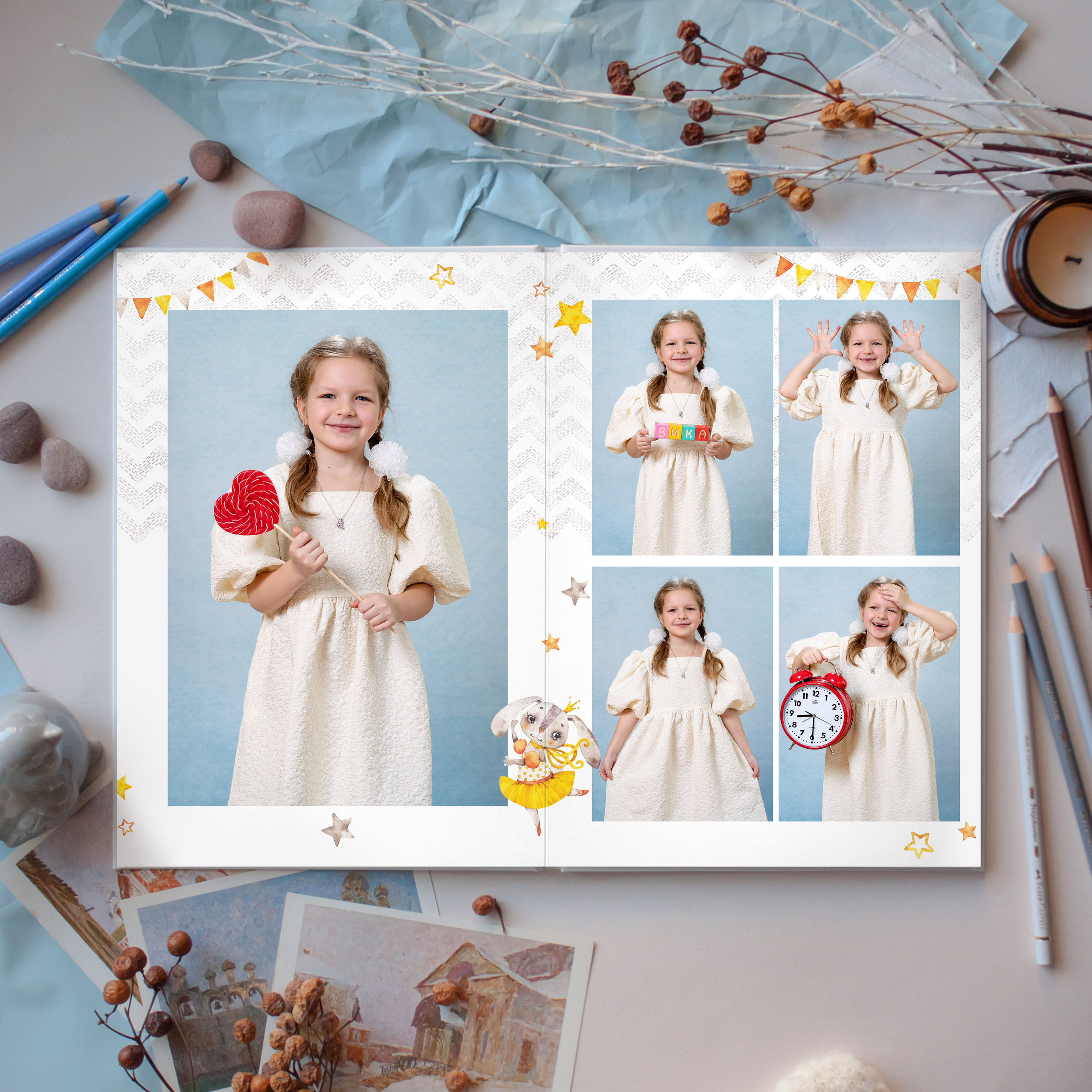 АЛЬБОМ «ЗАЙЧИКИ». Выпускные альбомы для сада и школы в Москве