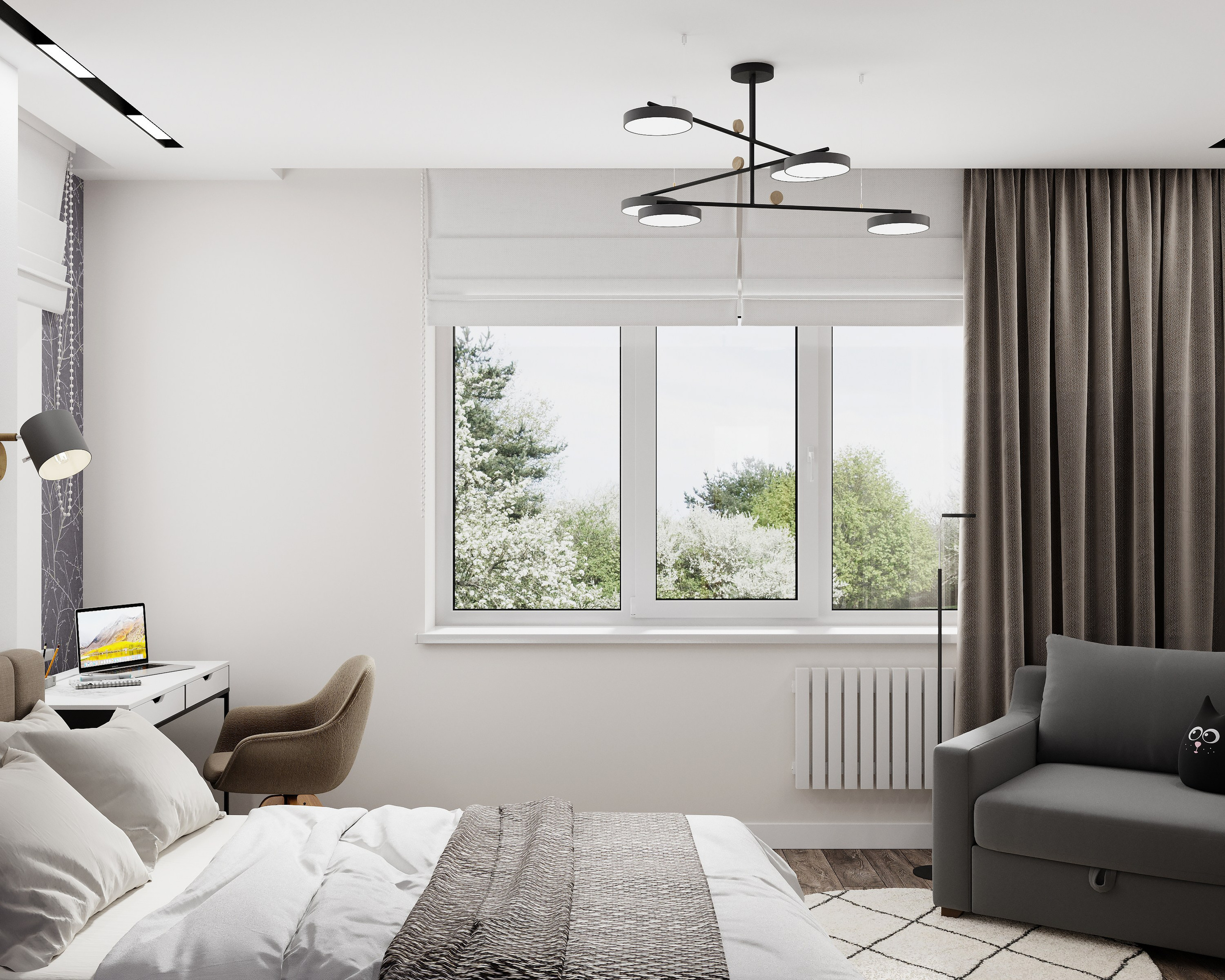Визуализация спальных комнат 53 m². Заказать 3d визуализацию интерьеров — Дарья Веденёва