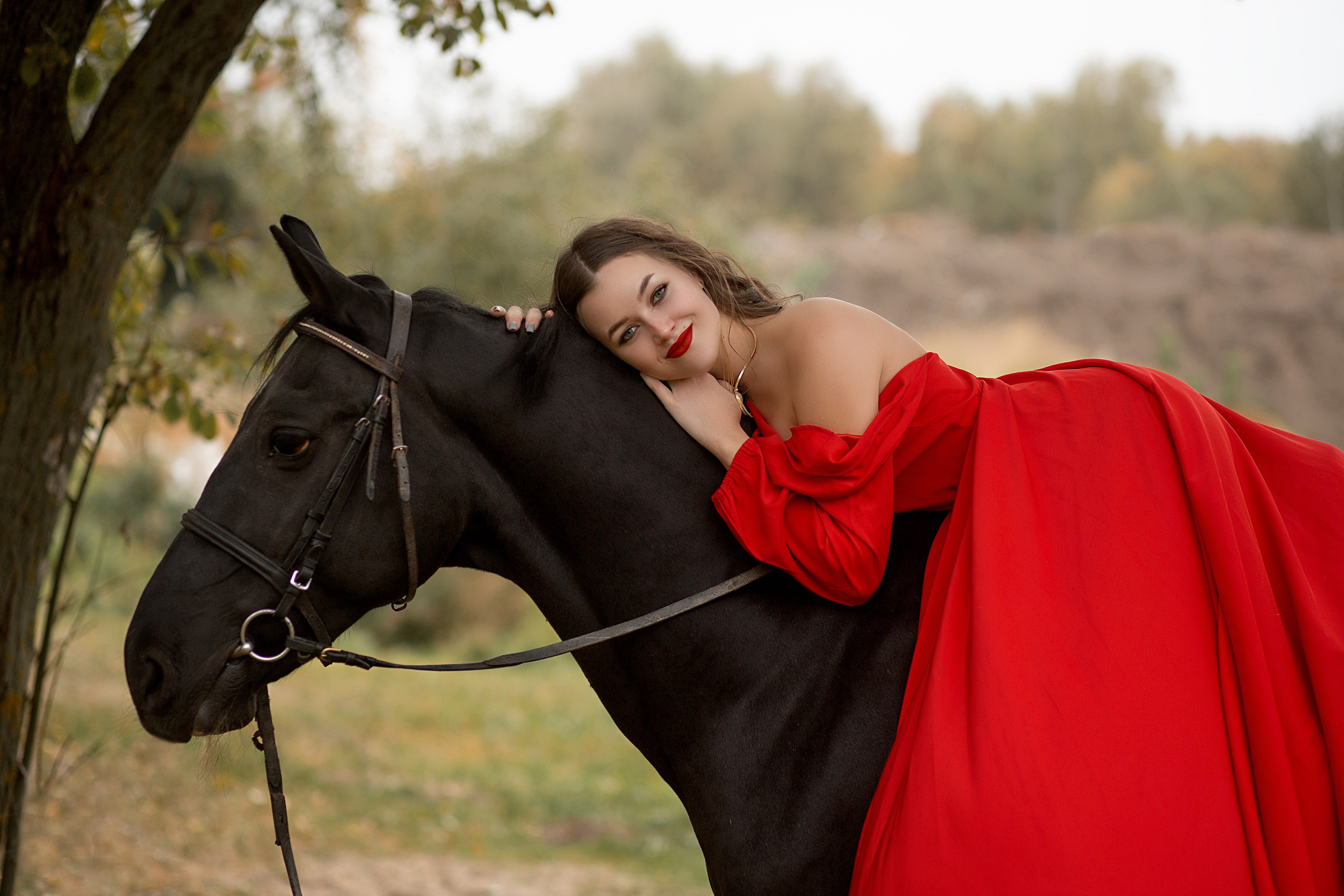 Наталия и Барс. Фотосессия с лошадьми в Нижнем Новгороде
