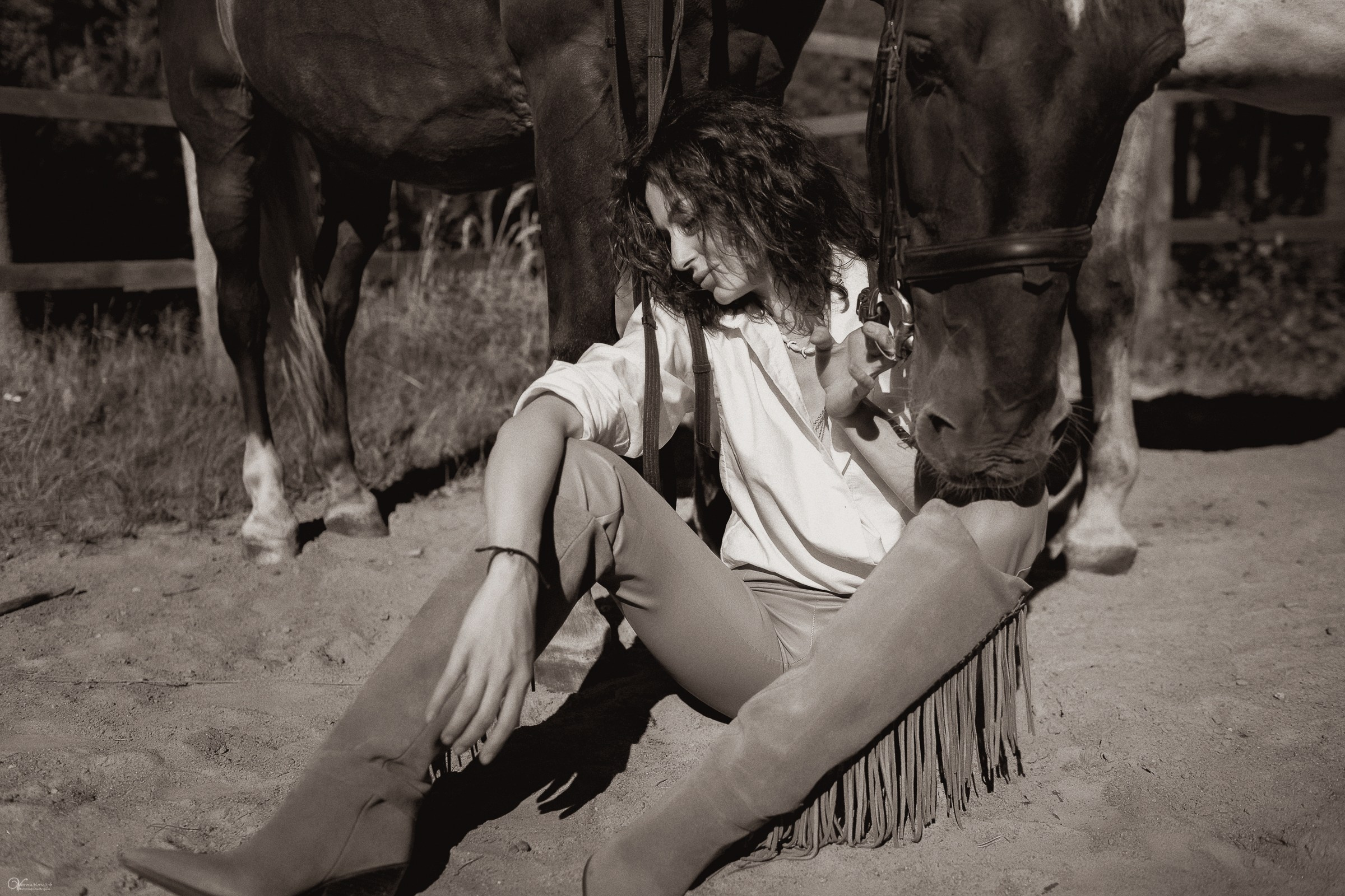 Фотосессии с лошадьми летом. Фотограф женский и мужской портрет Санкт-Петербург