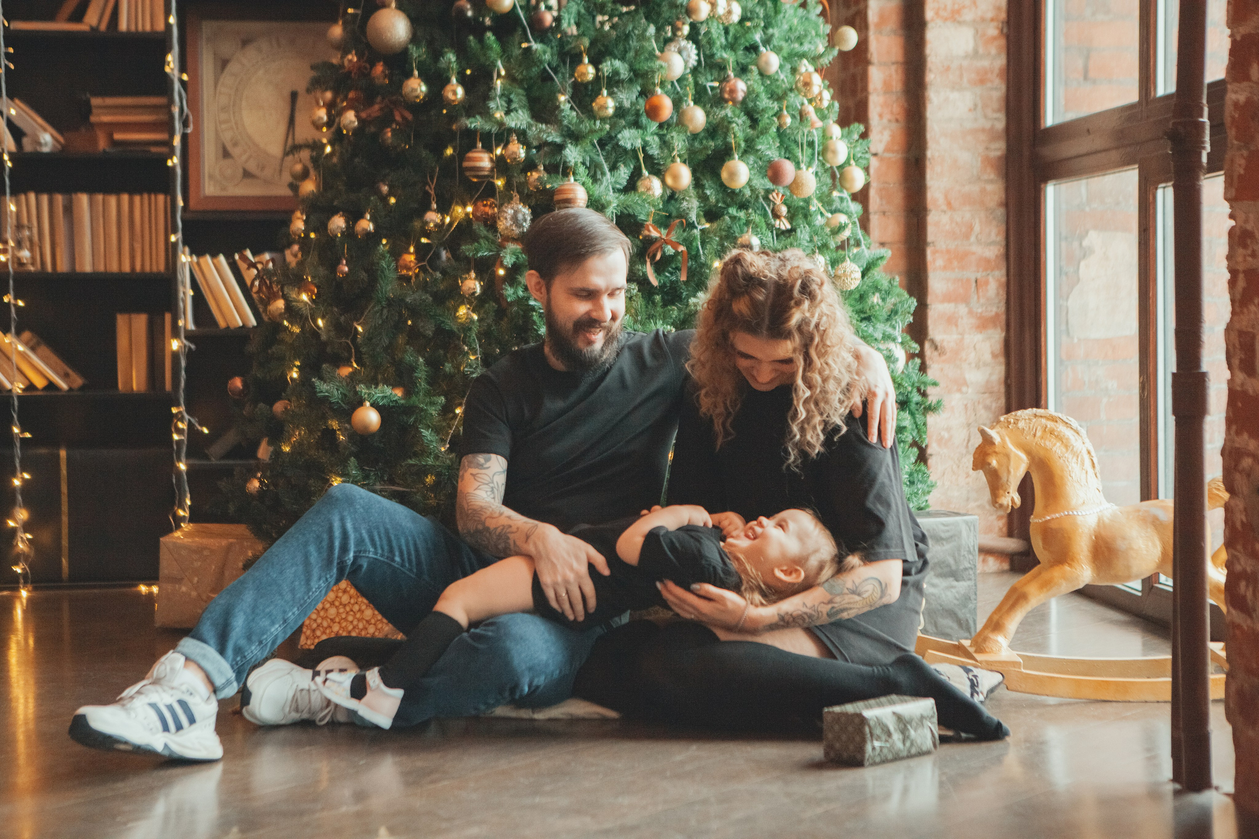 Новогодняя семейная фотосессия в студии. Фотограф Ольга Ефремова