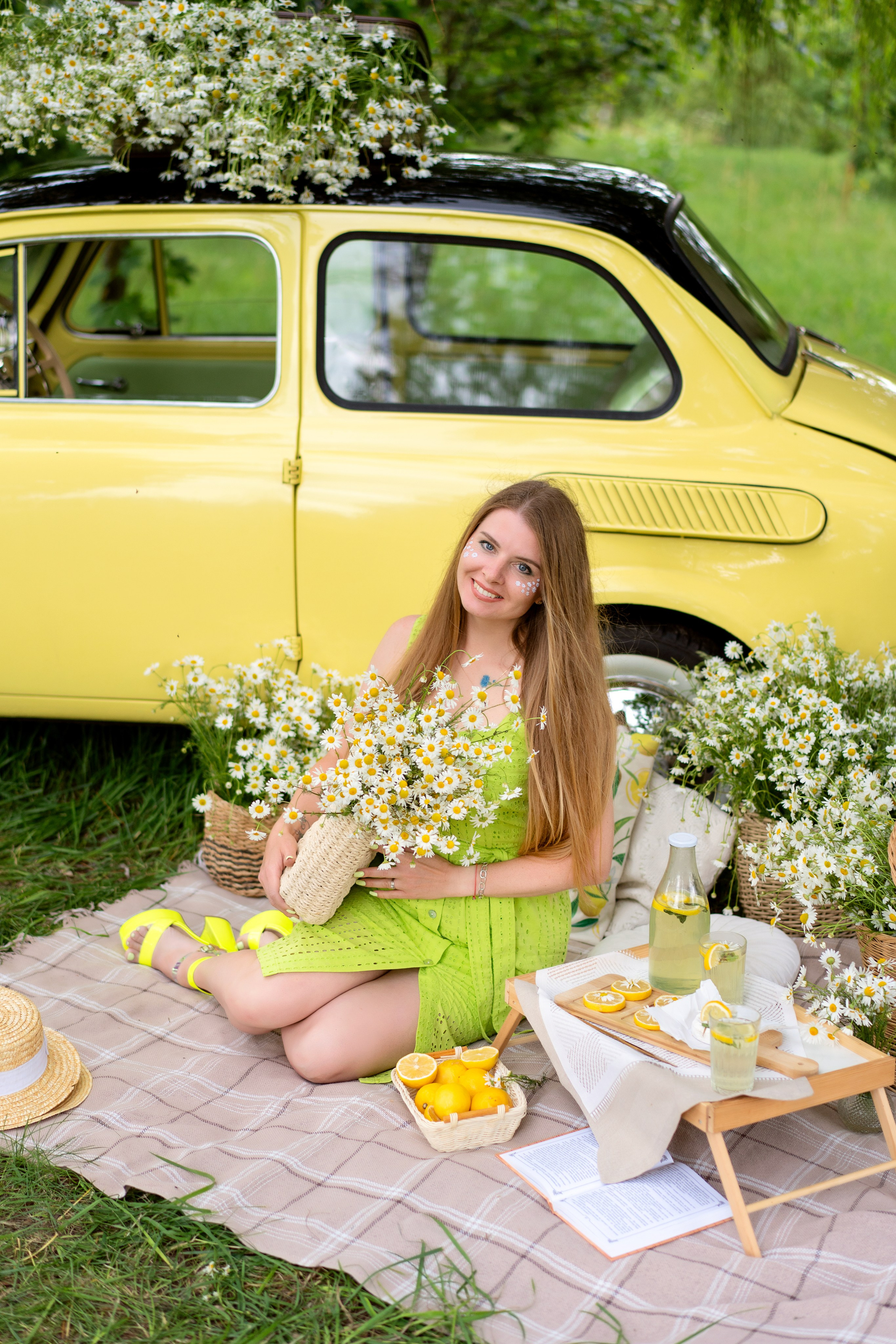 Фотодень Машина с ромашками. Семейный и свадебный фотограф Минск, Беларусь Анна Орловская