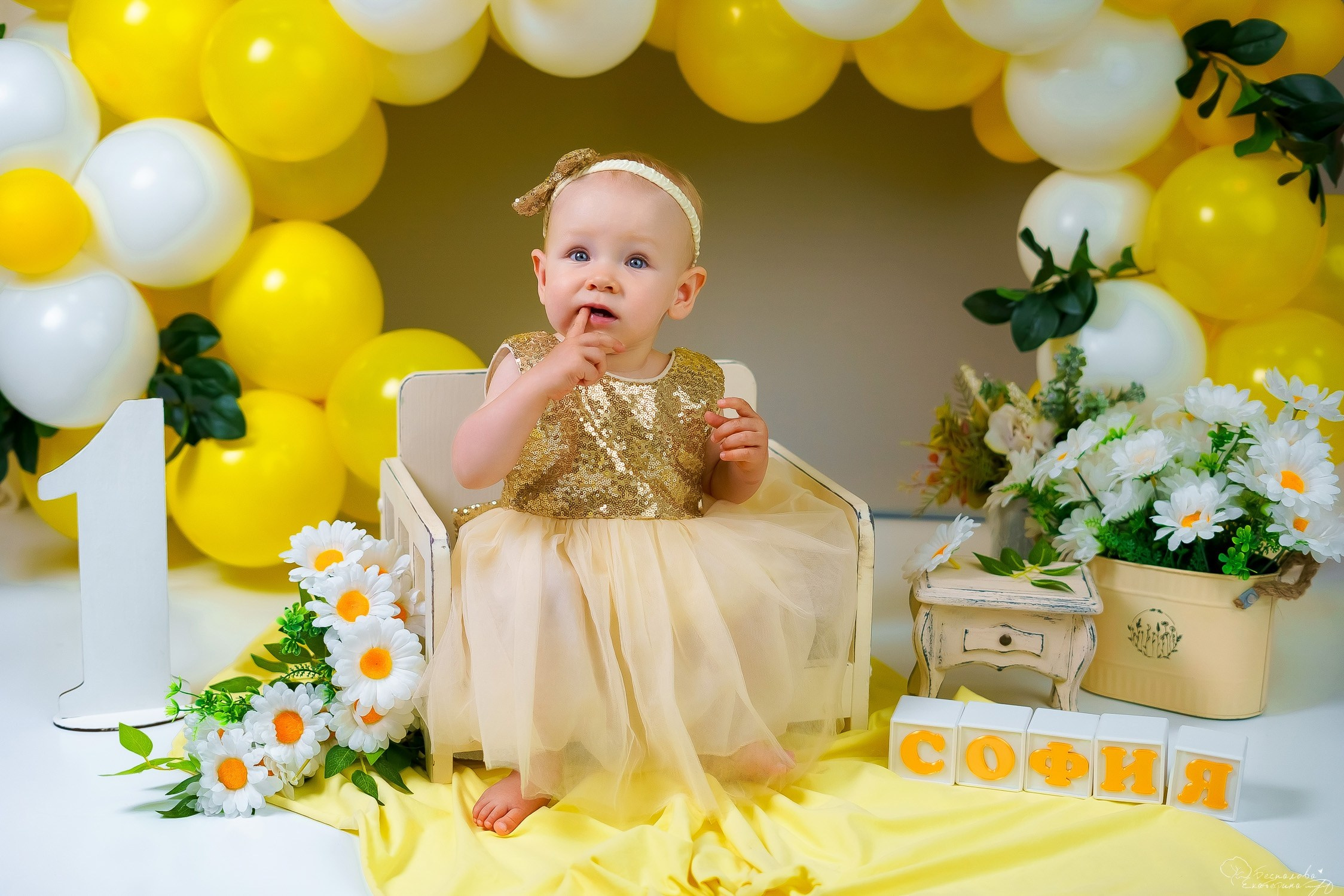 Шары к тарифу «годик эксклюзив». Фотограф новорожденных в г. Павлово Беспалова Екатерина