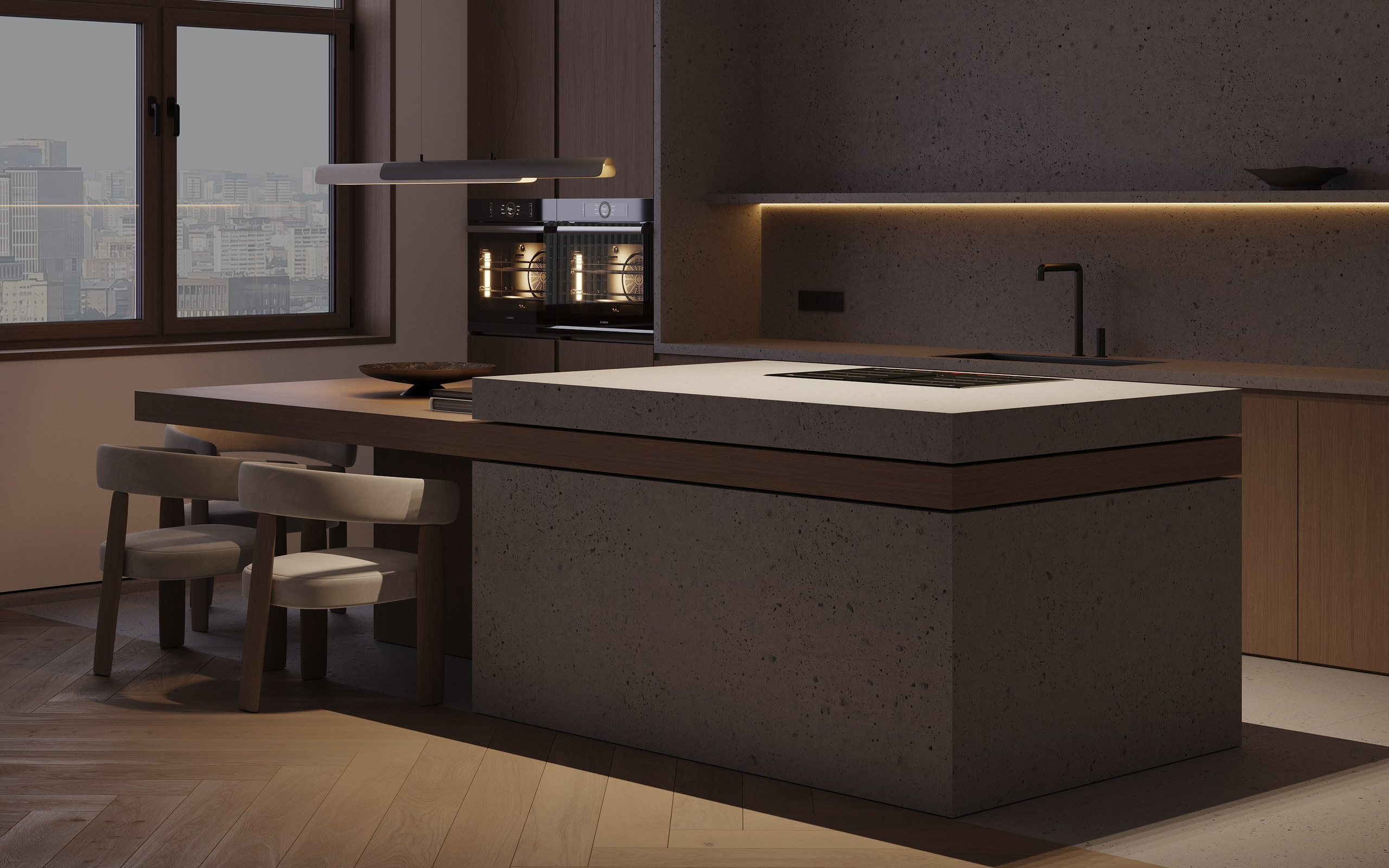 Кухня- гостиная. 3D визуализатор