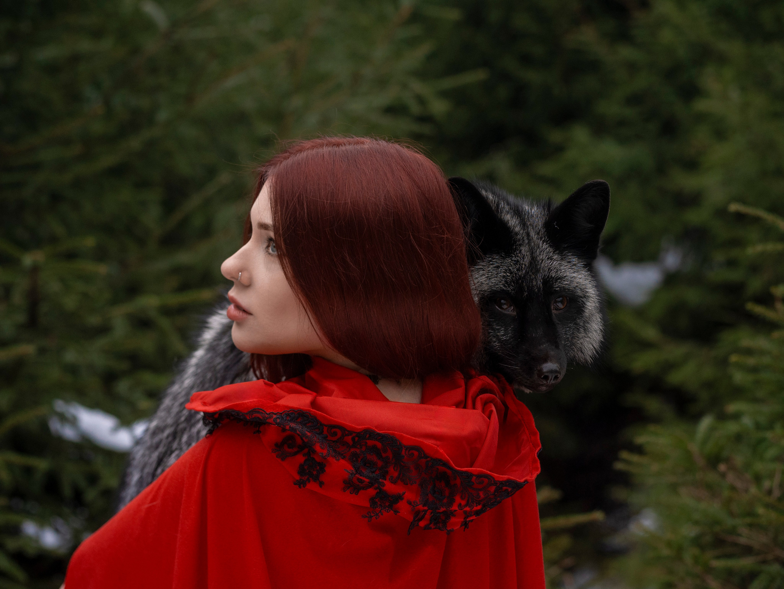 Лина и лис Мигель. Арт фотограф, женский фотограф Москва