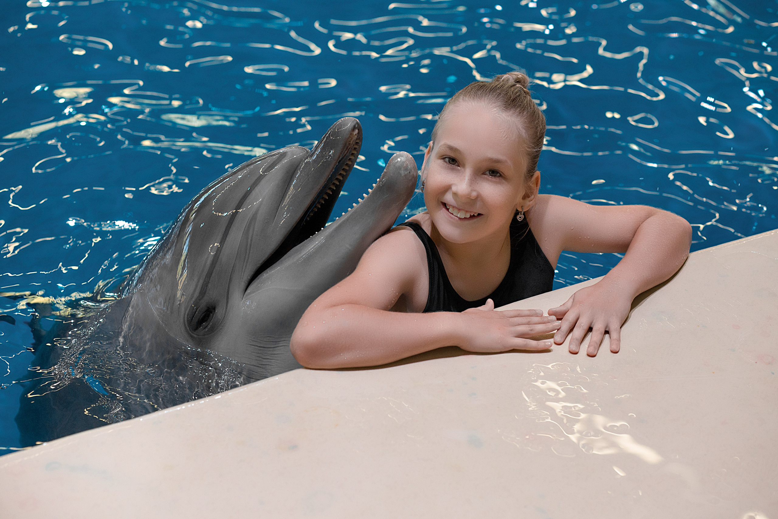 Арина и дельфины. Фотосессия с лошадьми в Нижнем Новгороде