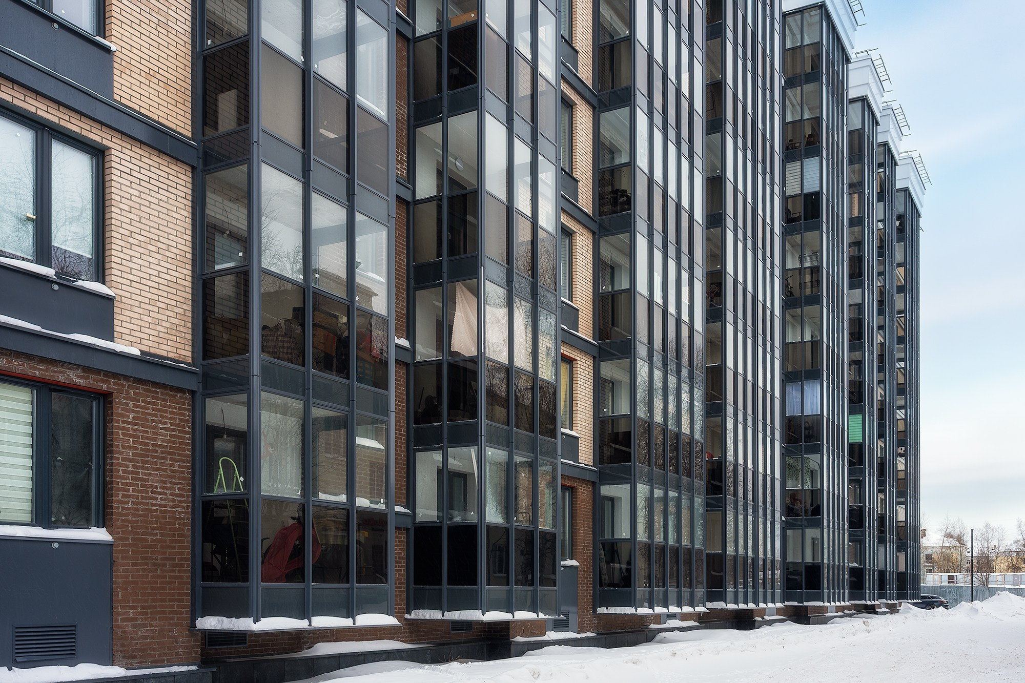 Фасад многоэтажного дома жилого комплекса АКВИЛONLINE, г. Северодвинск , фотограф Александр Ермолин Архангельск