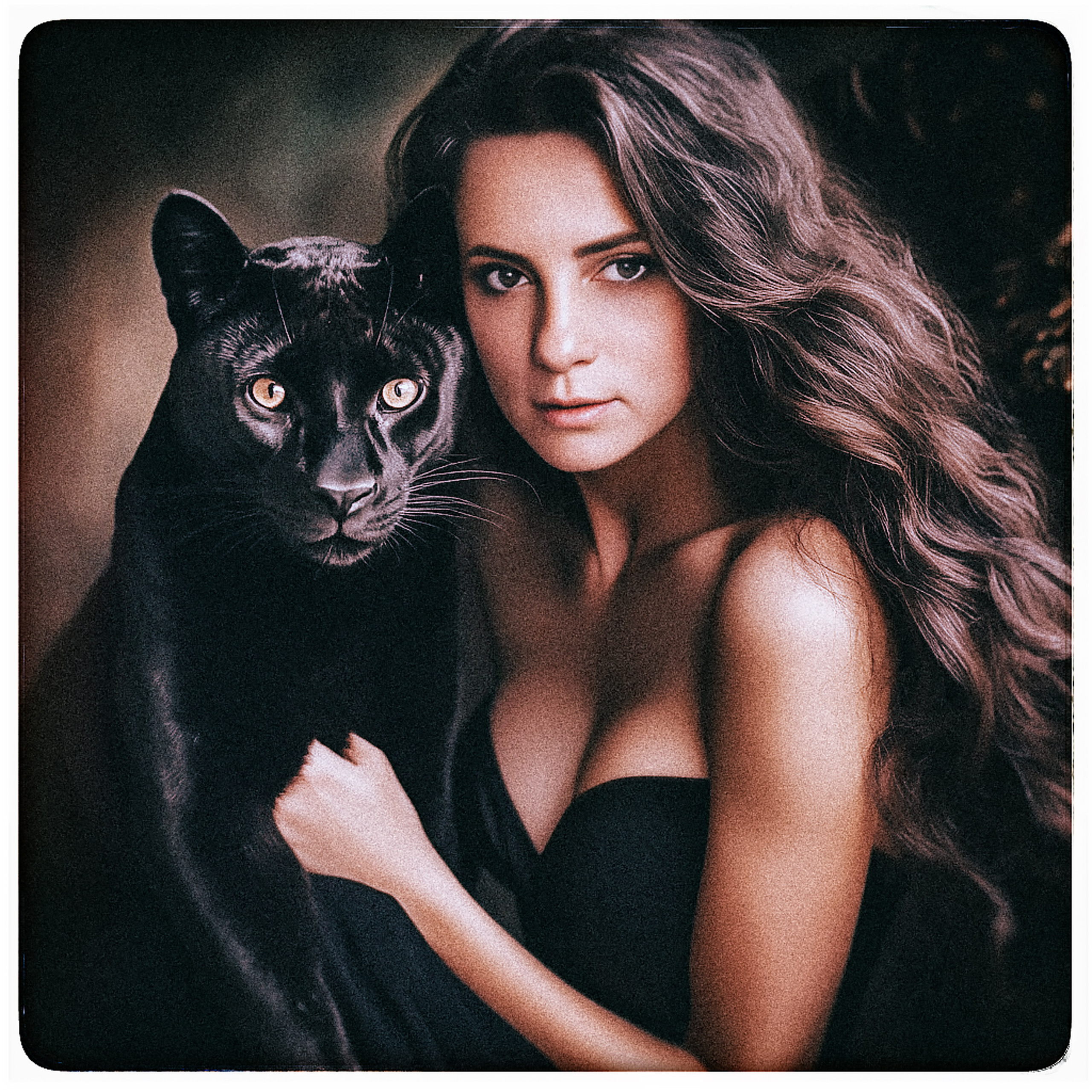 Нейрофотосессия для Ольги. Девушка с пантерой/леопардом/в воде/в красном платье. ФотоХудожник Харитонова Ирина г. Санкт-Петербург