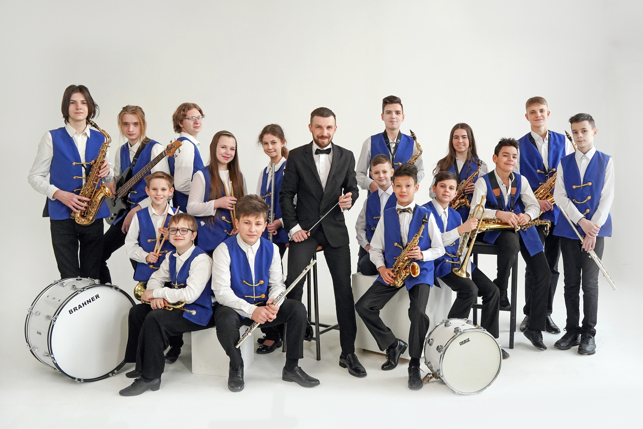 Групповая съемка детского духового оркестра ДШИ № 1 г.Обнинска. Фотограф Наталья Погодина в г. Обнинске