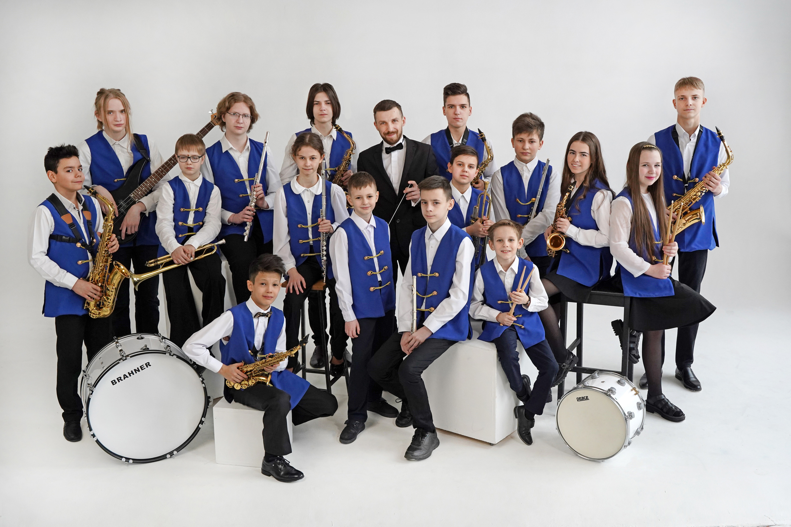 Групповая съемка детского духового оркестра ДШИ № 1 г.Обнинска. Фотограф Наталья Погодина в г. Обнинске