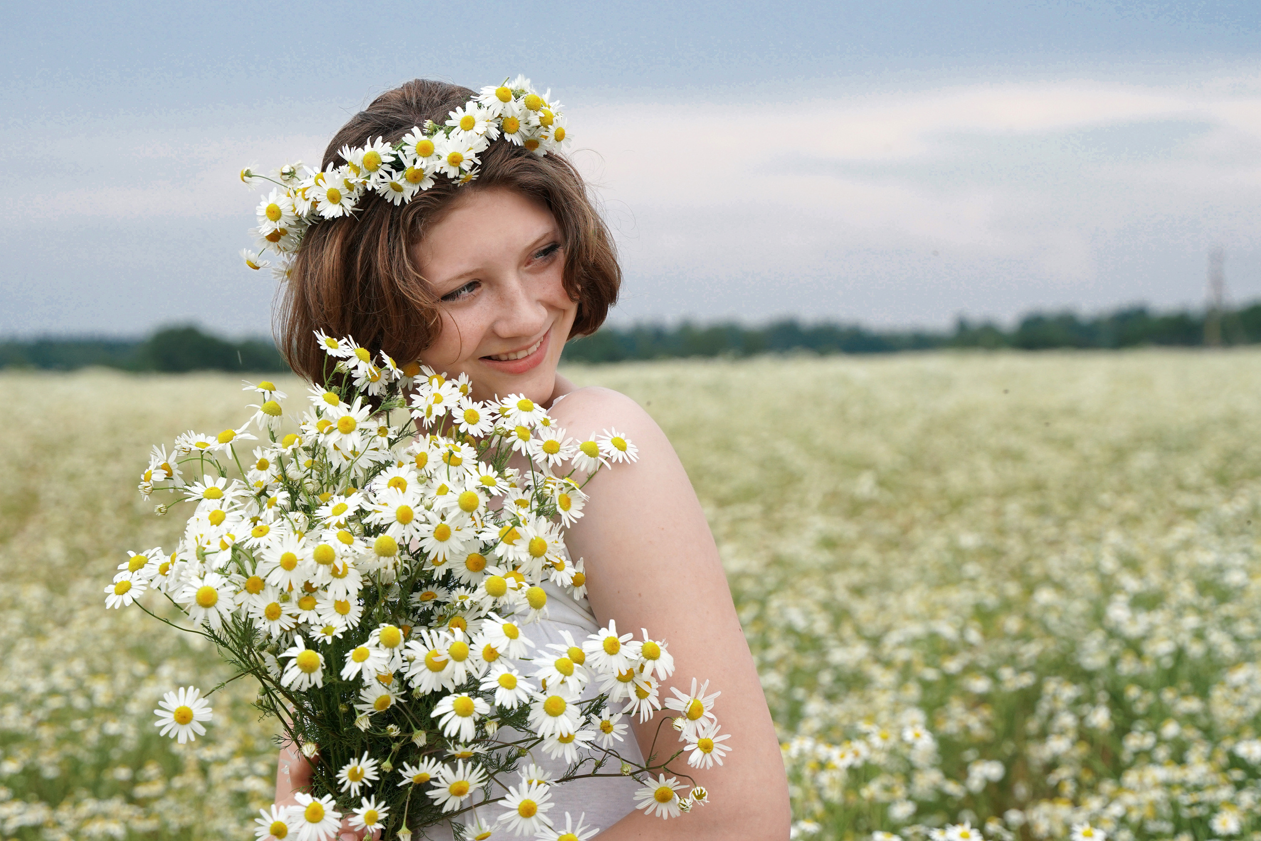 Фотосессия в ромашковом поле. Фотограф Наталья Погодина в г. Обнинске