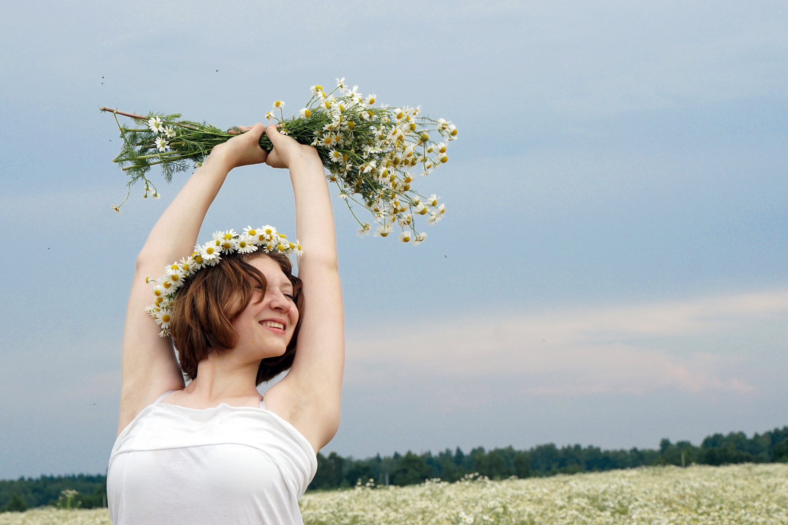 Фотосессия в ромашковом поле. Фотограф Наталья Погодина в г. Обнинске