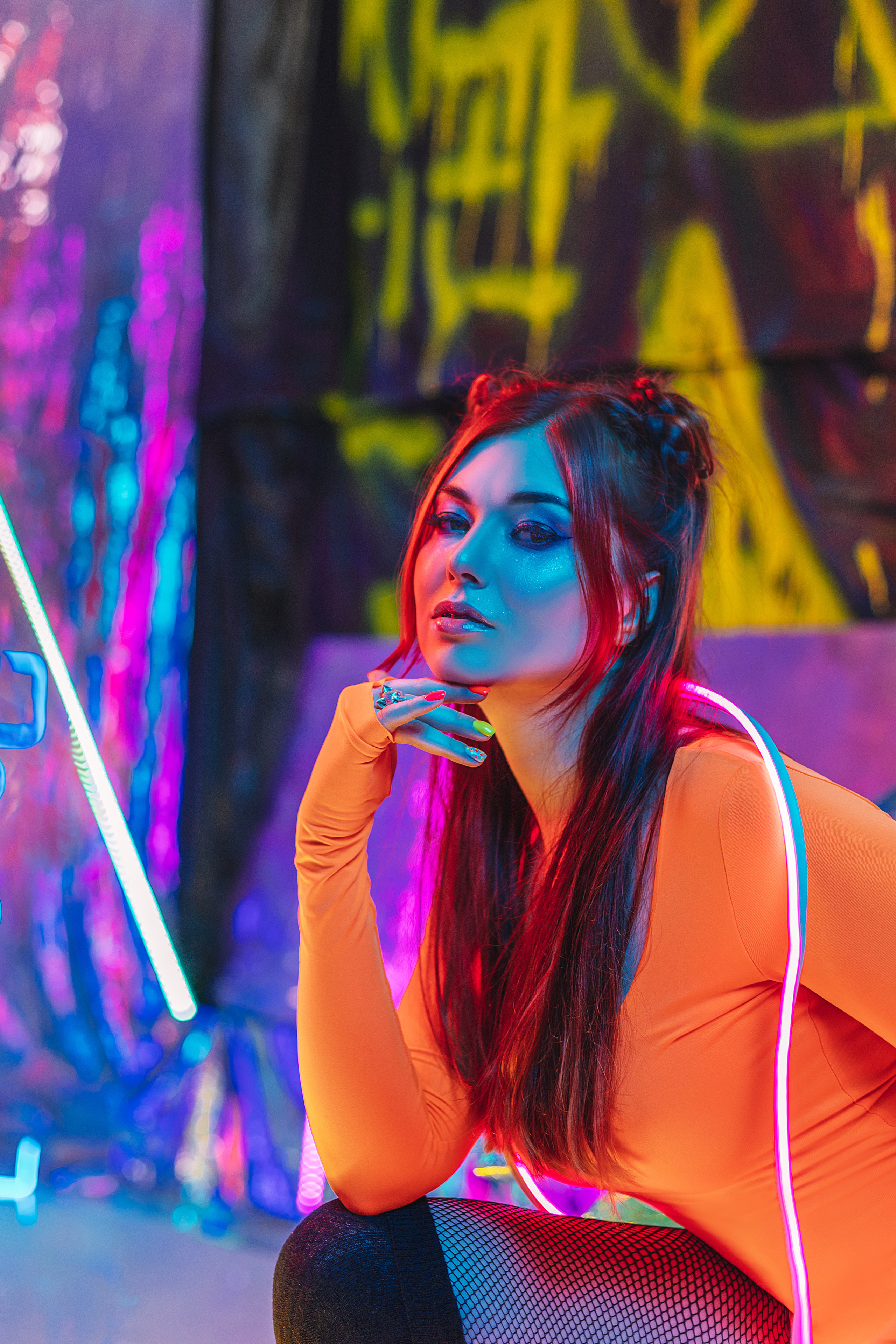 Фото в неоне, красивый неоновый свет