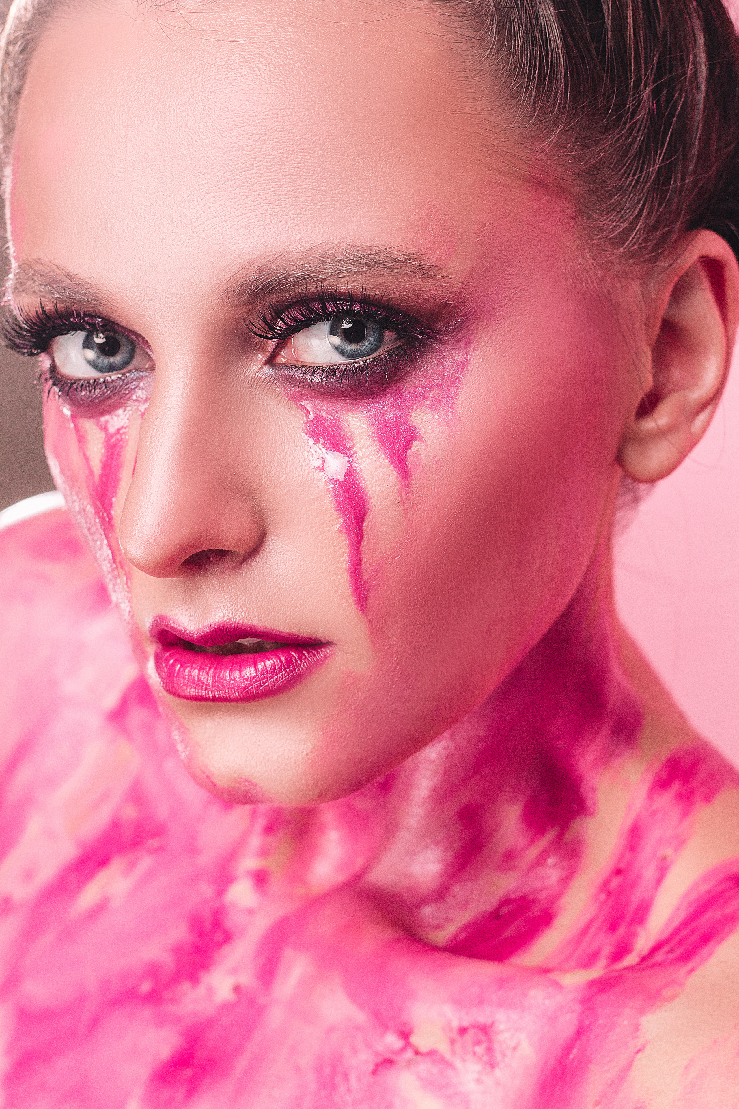 Портретная съёмка, лицо крупным планом, бьюти съёмка.